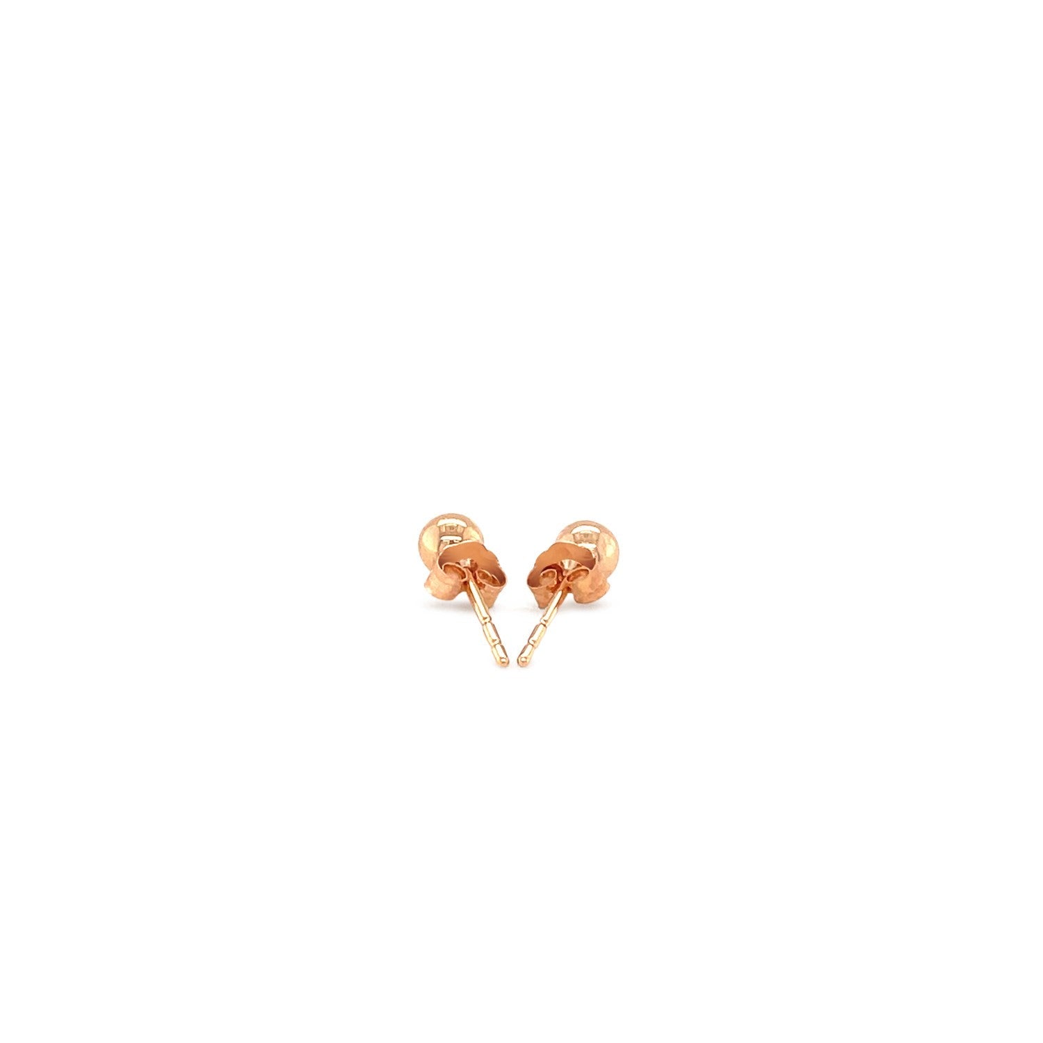 14k Rose Gold Ball Style Stud Earrings (4.0 mm)-2