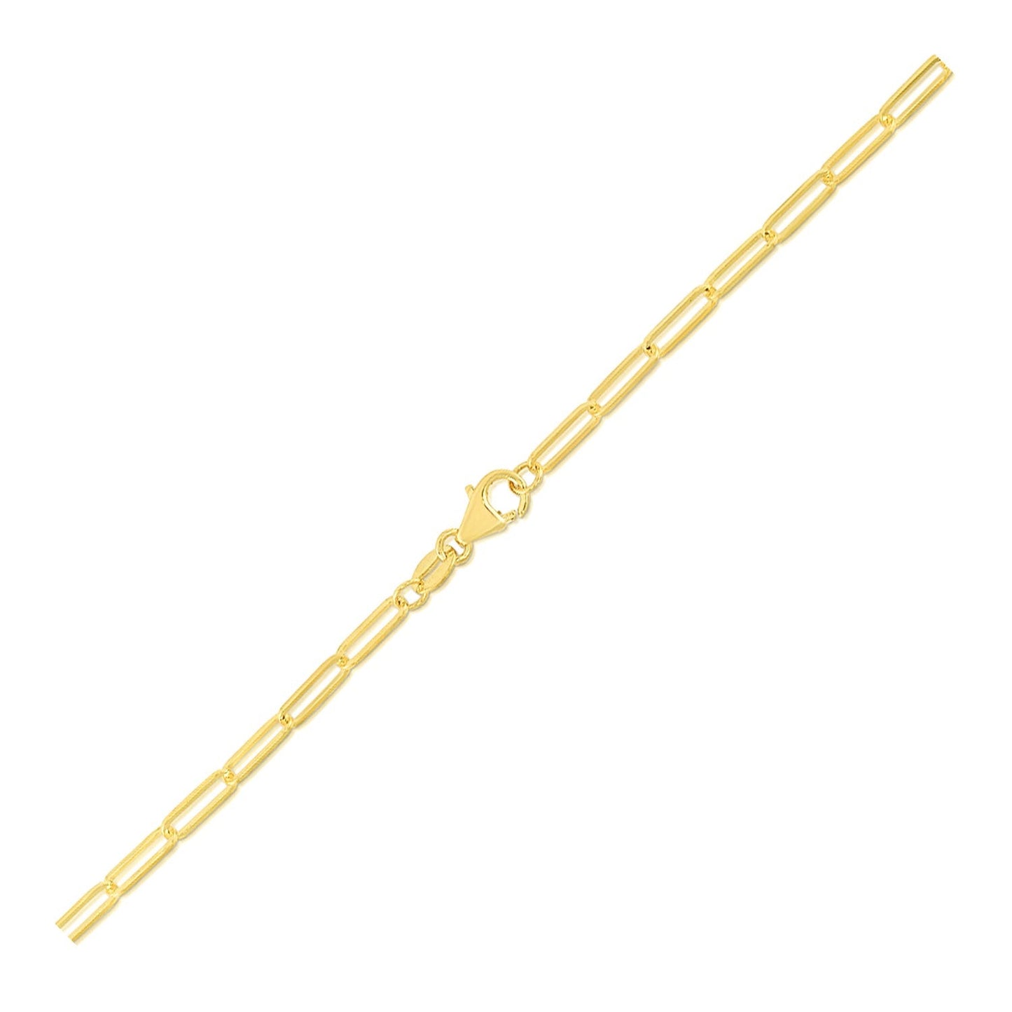14K Yellow Gold Paperclip Bracelet (2.5mm)-1