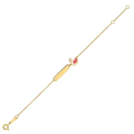 14k Yellow Gold Swan Childrens Bracelet-0
