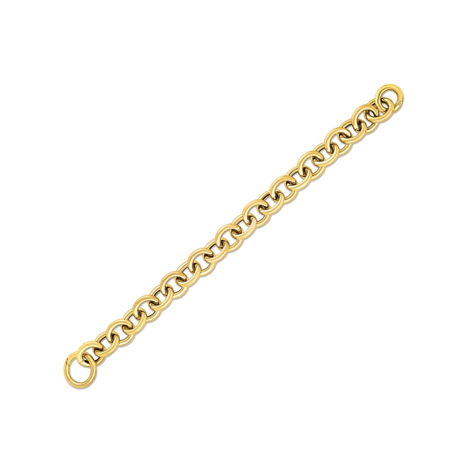14k Yellow Gold Round Link Bracelet-0