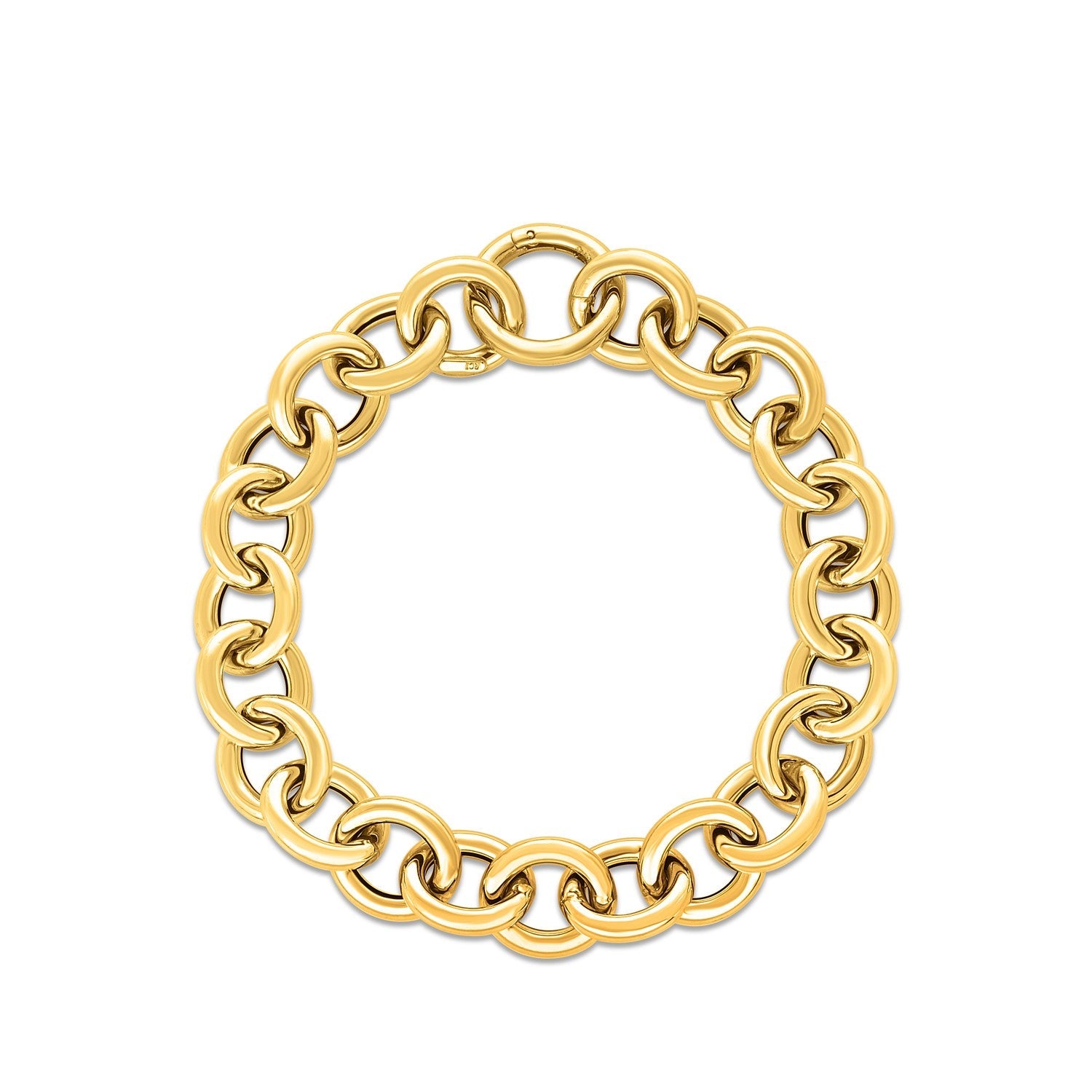 14k Yellow Gold Round Link Bracelet-1