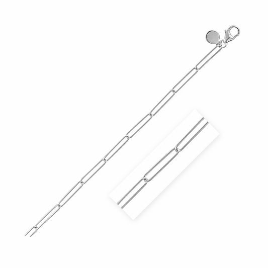 14k White Gold Wire Paperclip Bracelet (2.7mm)-0
