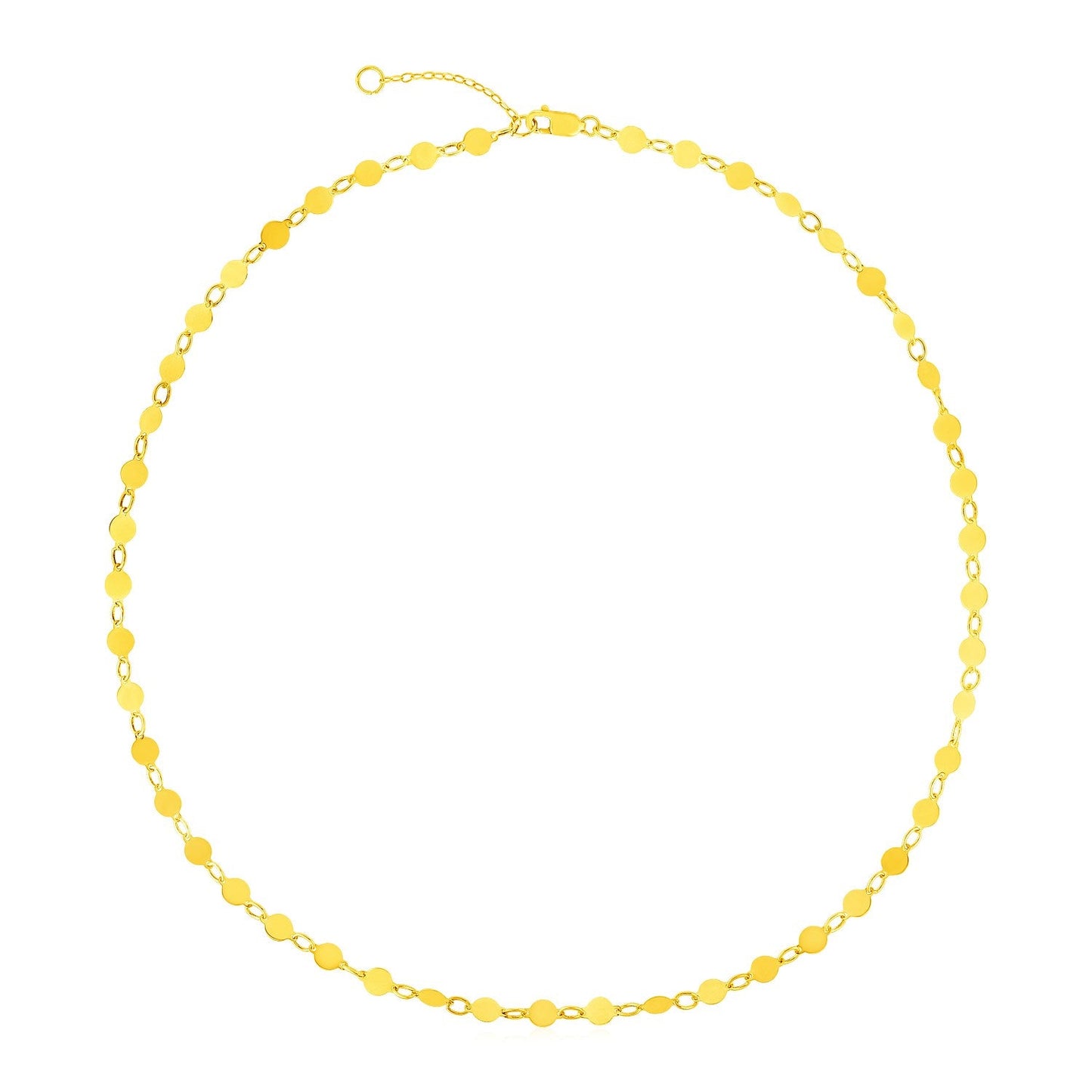 14k Yellow Gold Necklace with Polished Circles-0