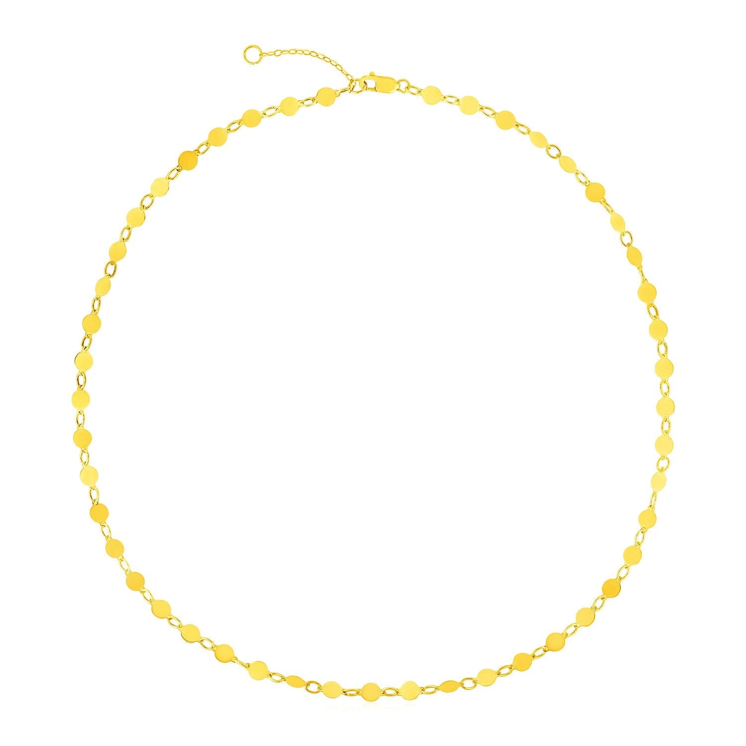 14k Yellow Gold Necklace with Polished Circles-0