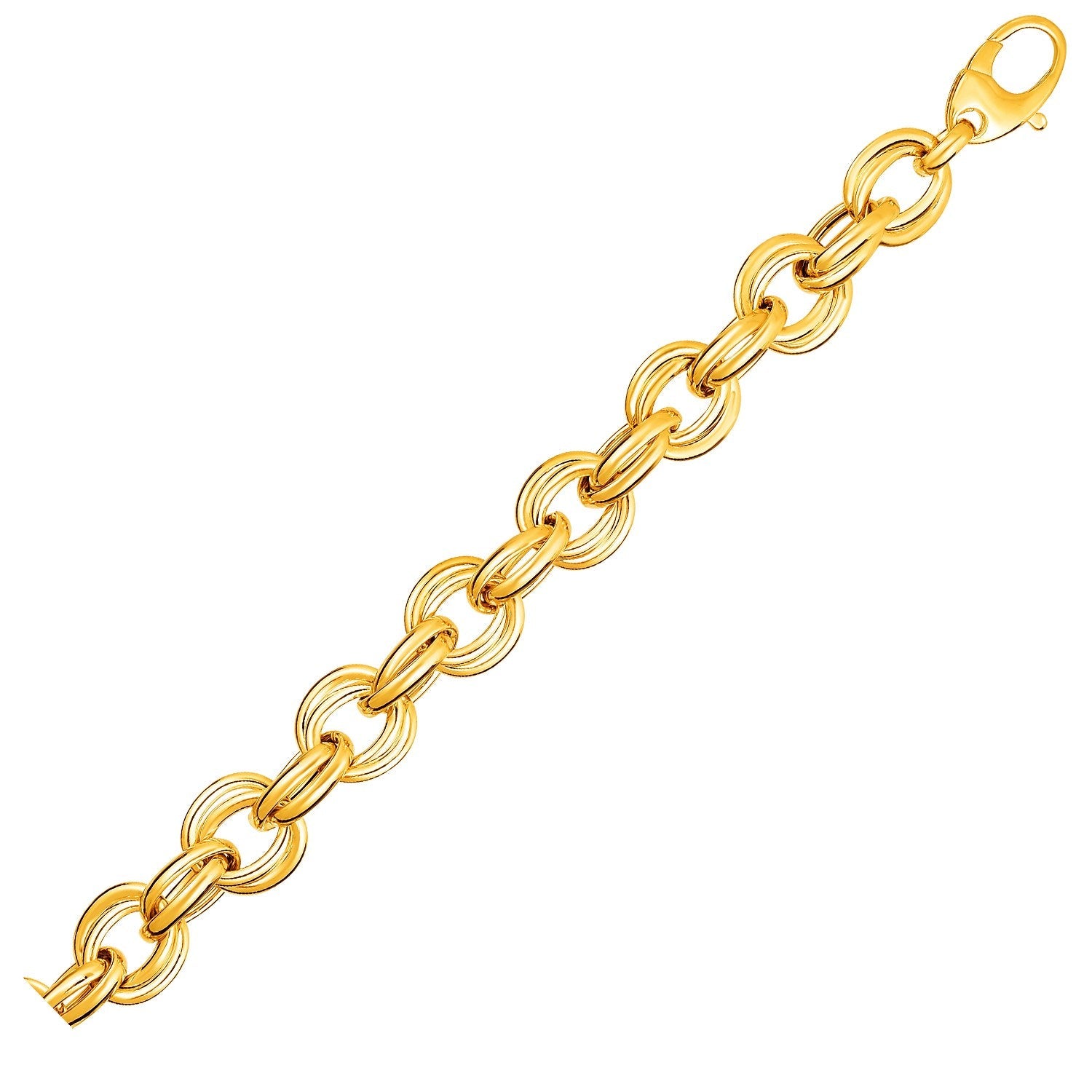 Twisted Double Link Bracelet in 14k Yellow Gold-0