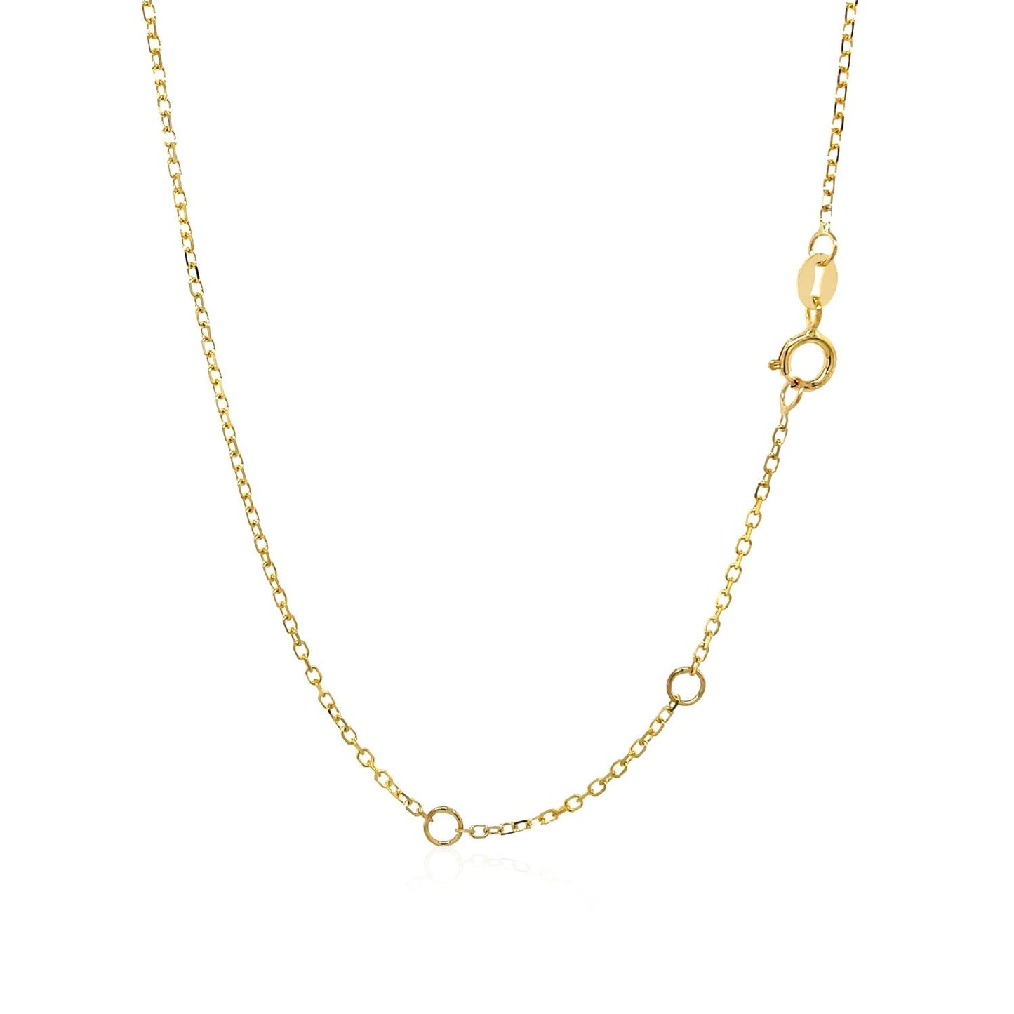 14k Yellow Gold 17 inch Necklace with Round Onyx-1
