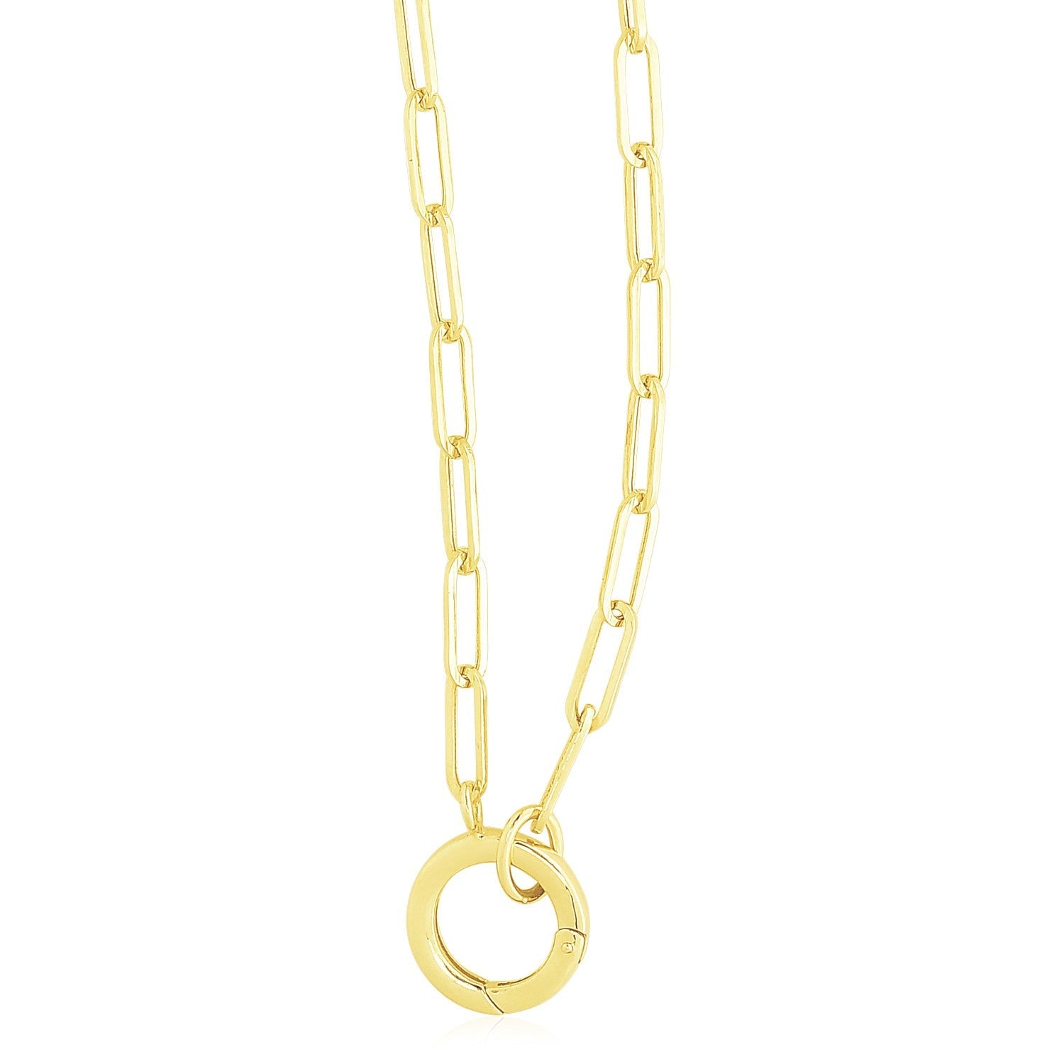14k Yellow Gold High Polish The Invisible Paperclip Clasp Necklace-0