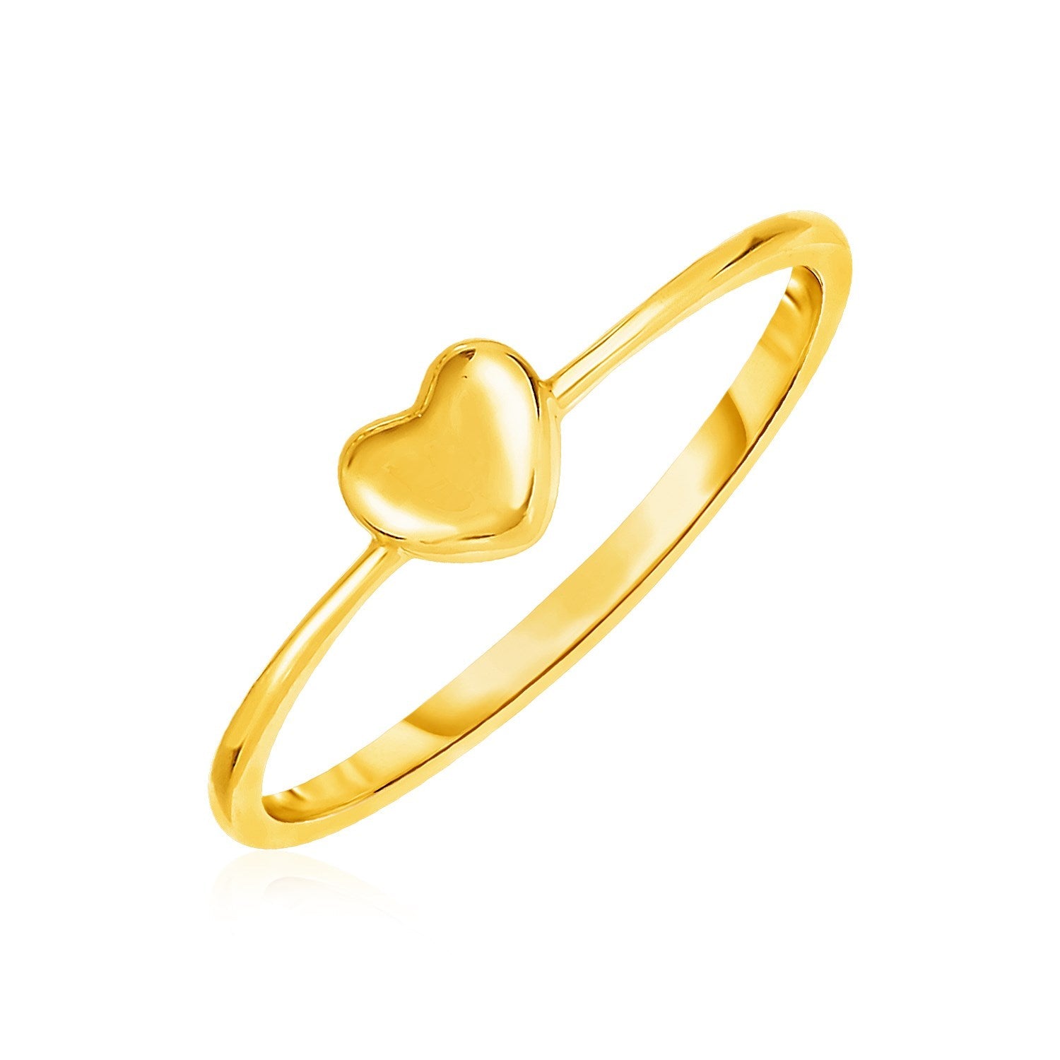 14k Yellow Gold Ring with Puffed Heart-0