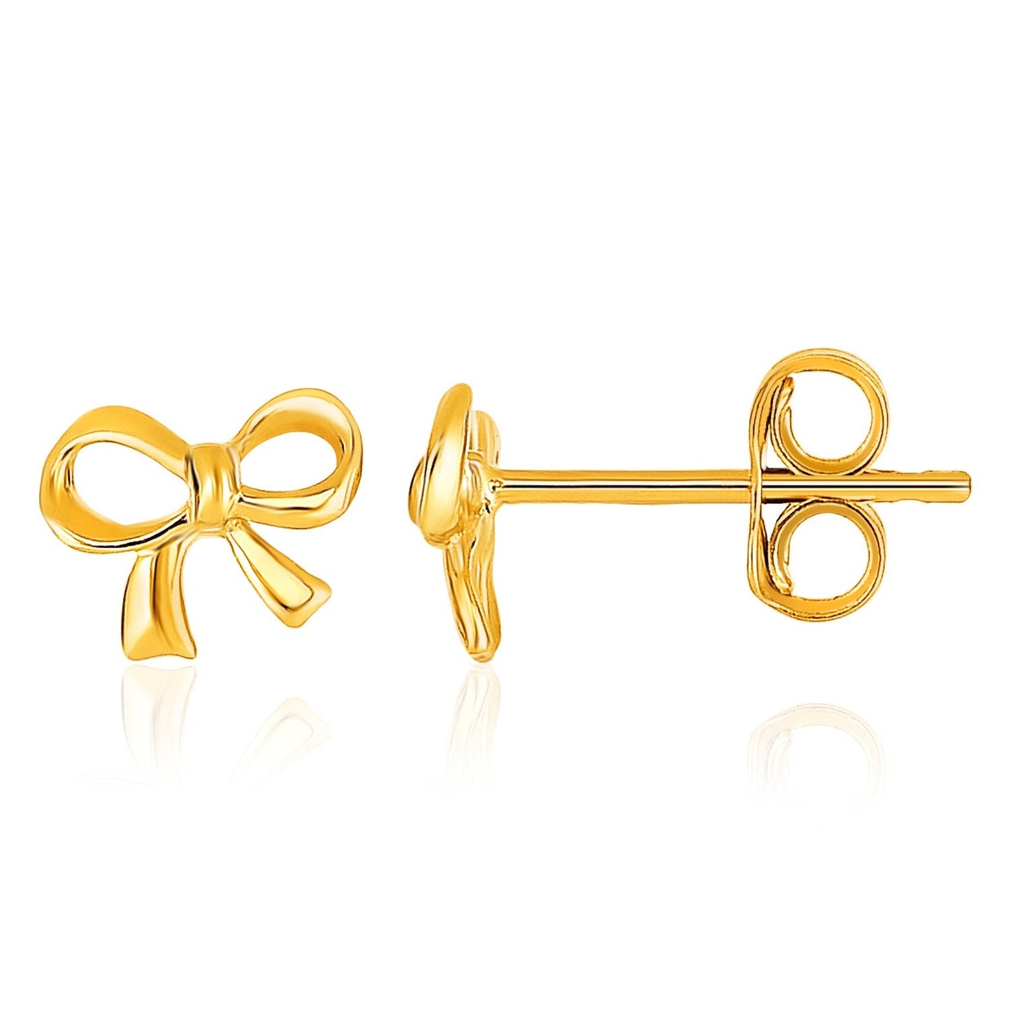 14k Yellow Gold Bow Style Post Earrings-0
