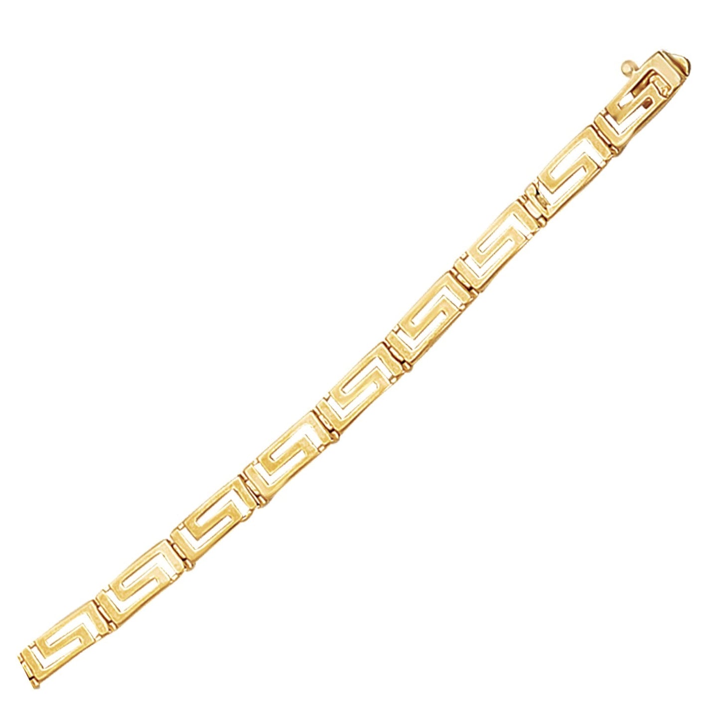 14k Yellow Gold Greek Fret Design Fancy Bracelet-0