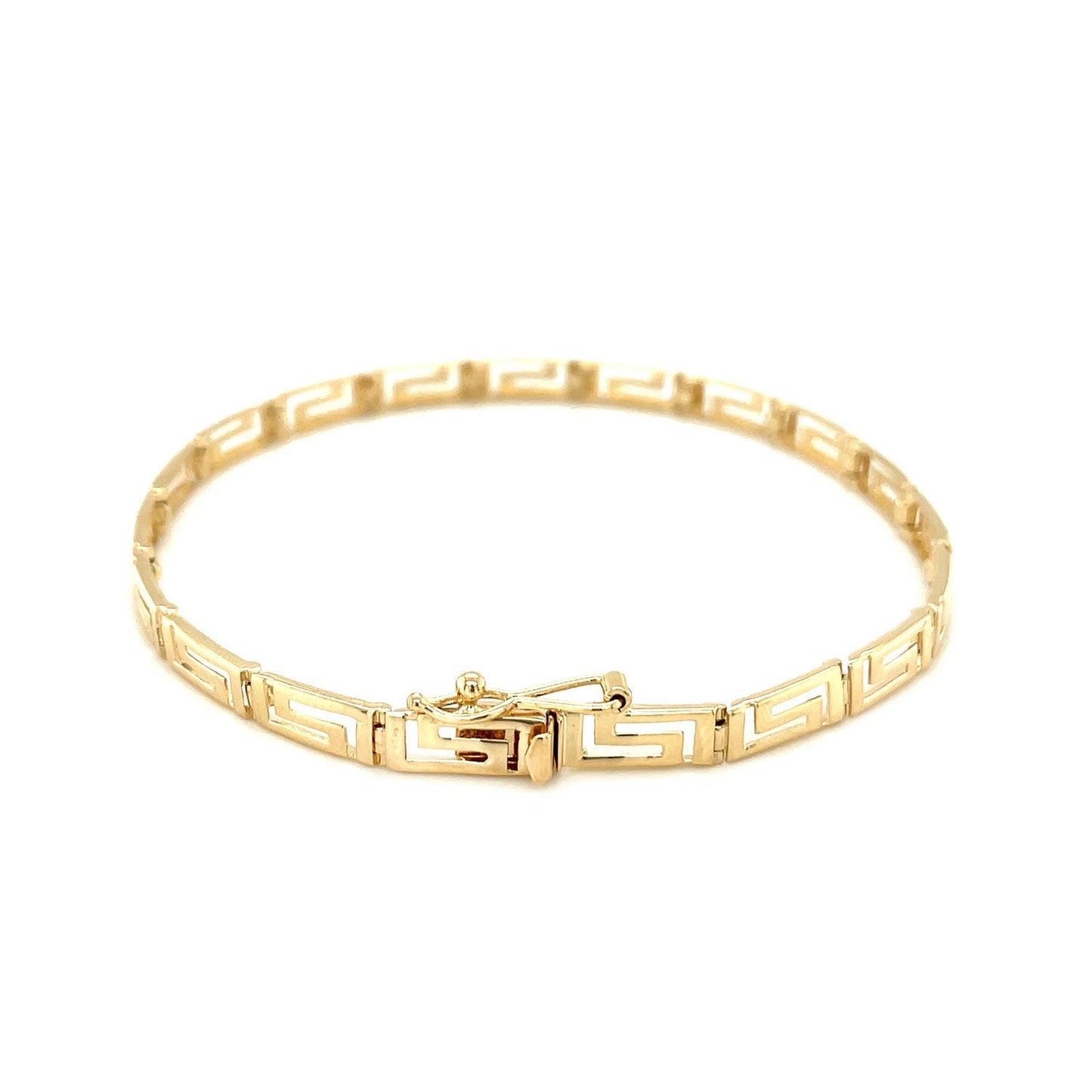 14k Yellow Gold Greek Fret Design Fancy Bracelet-1