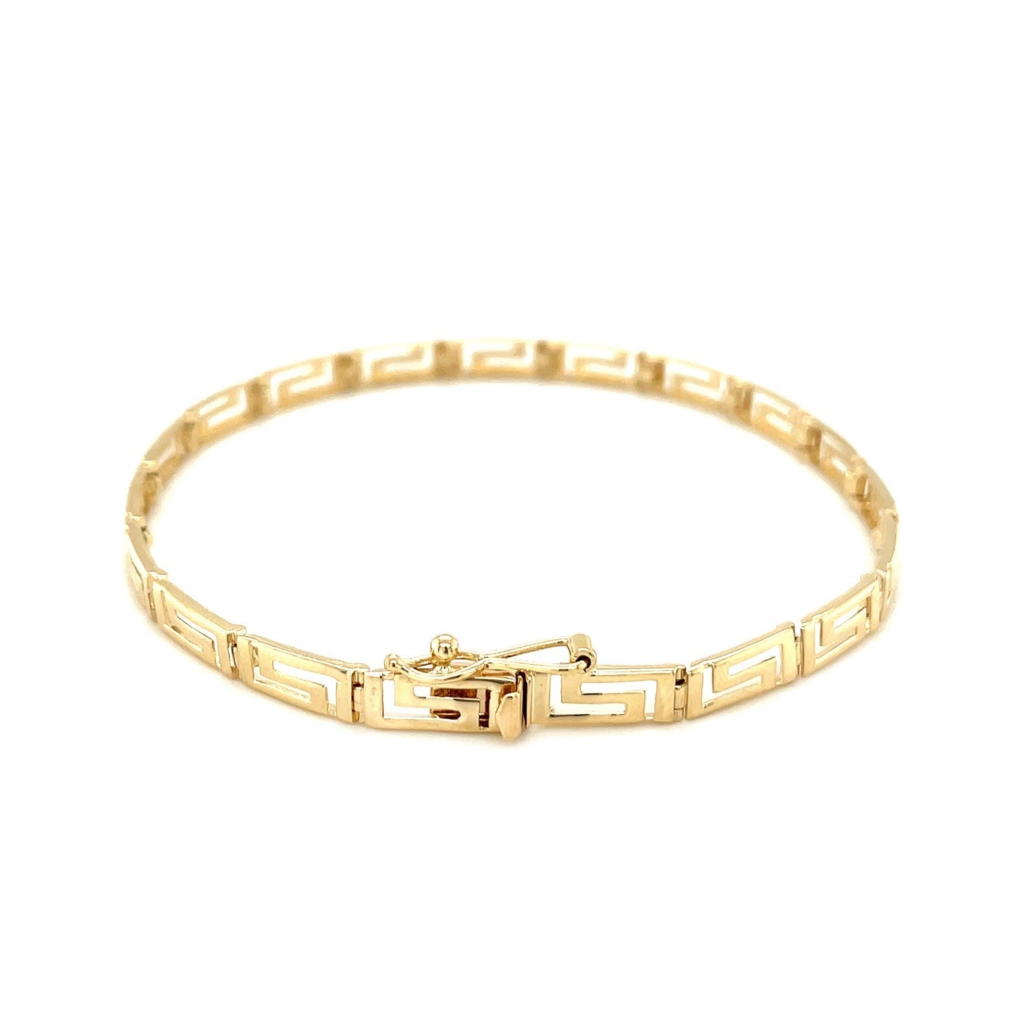14k Yellow Gold Greek Fret Design Fancy Bracelet-1