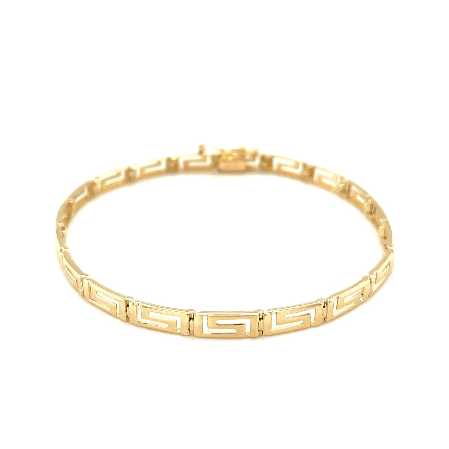 14k Yellow Gold Greek Fret Design Fancy Bracelet-2