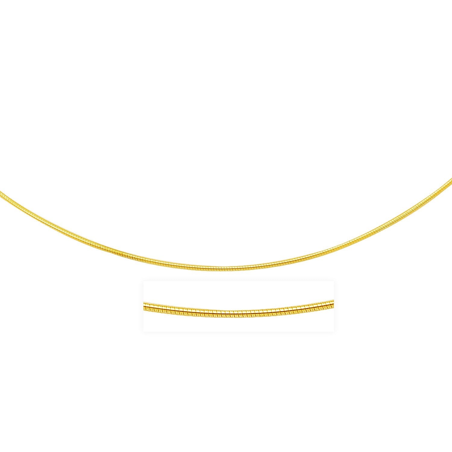 14k Yellow Gold Thin Motif Round Omega Necklace-0