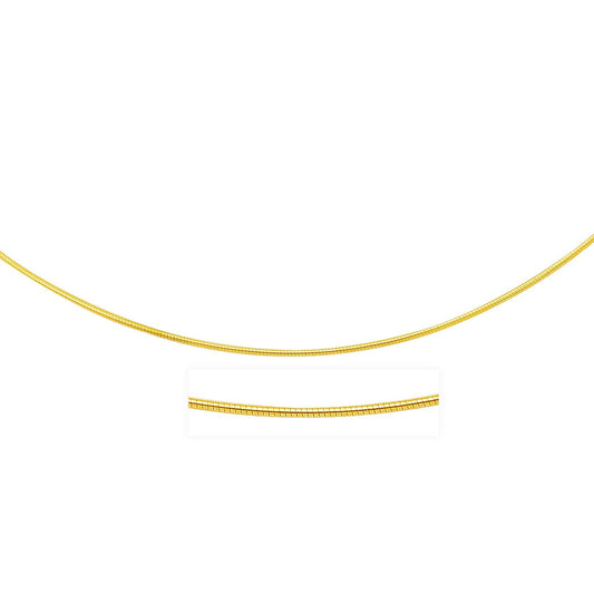14k Yellow Gold Thin Motif Round Omega Necklace-0