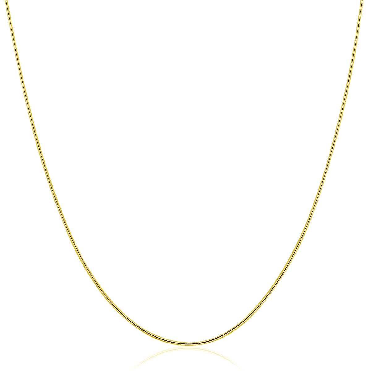 14k Yellow Gold Thin Motif Round Omega Necklace-1