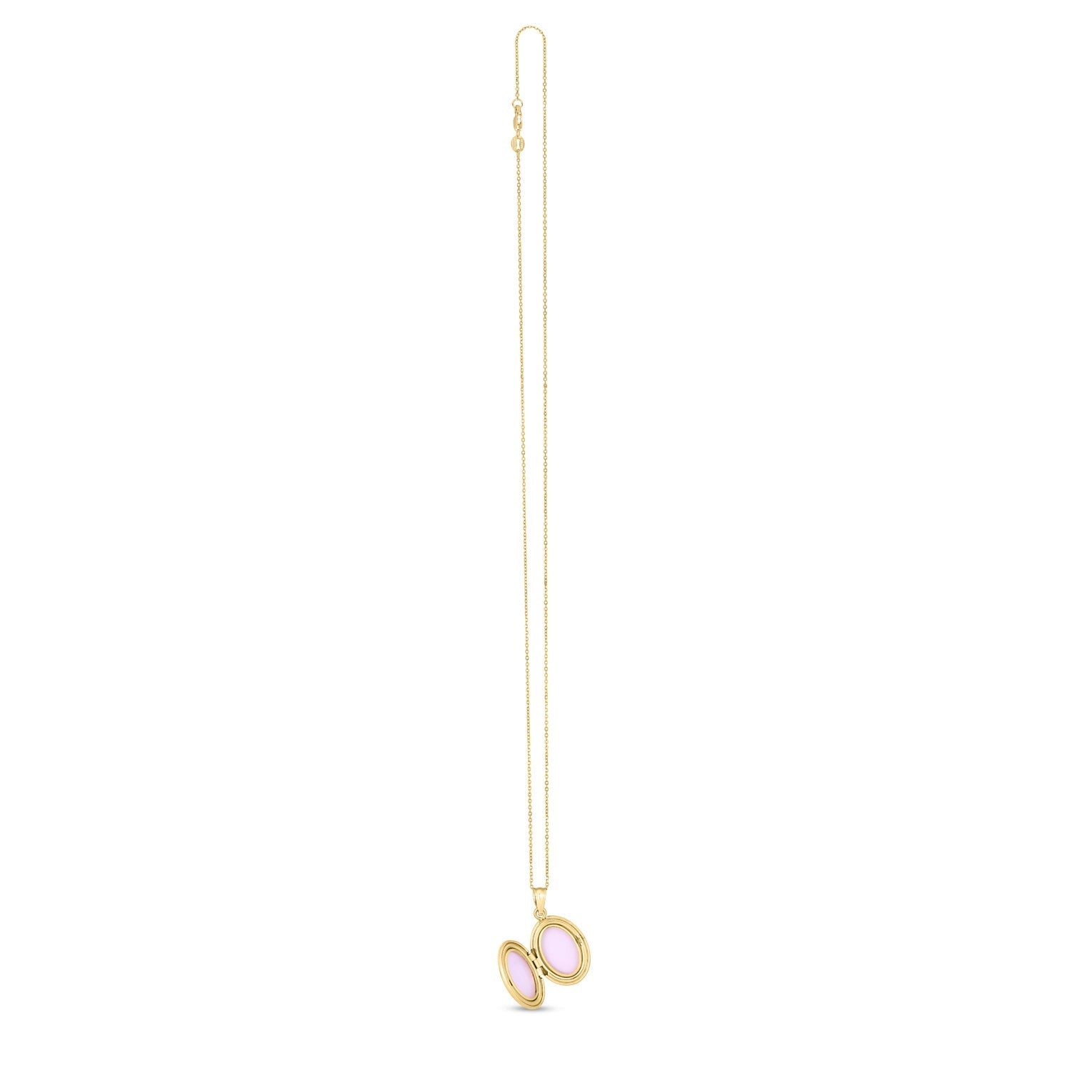 14k Yellow Gold Oval North Star Locket Necklace-2