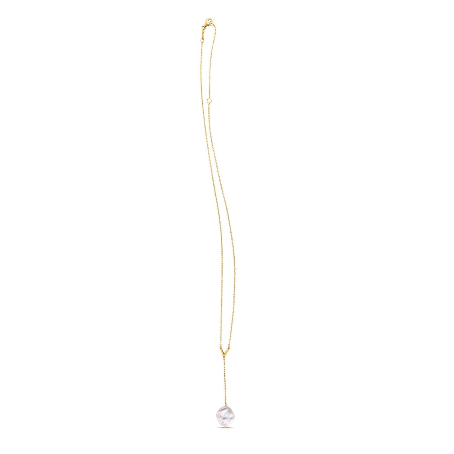 14k Yellow Gold Tesoro Pearl Lariat Necklace-1