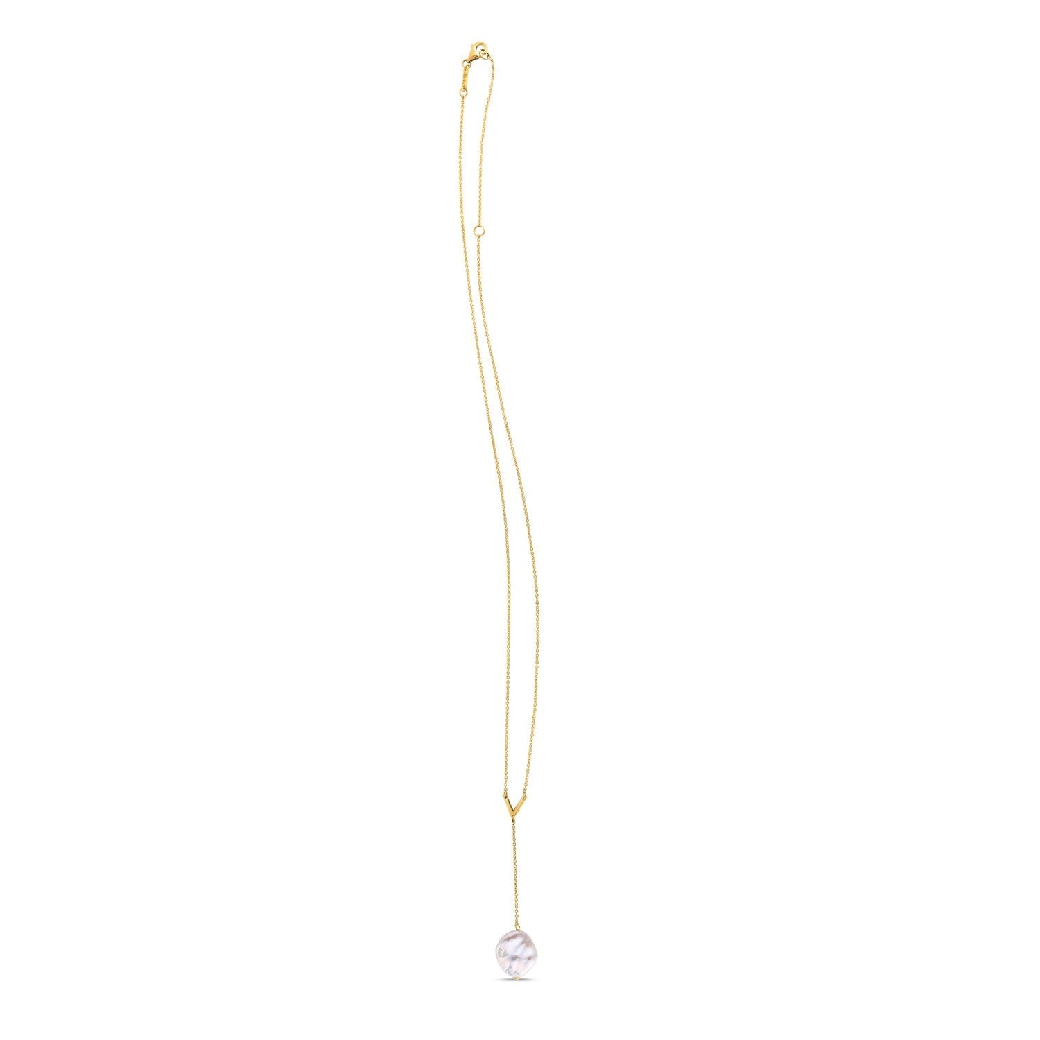 14k Yellow Gold Tesoro Pearl Lariat Necklace-1
