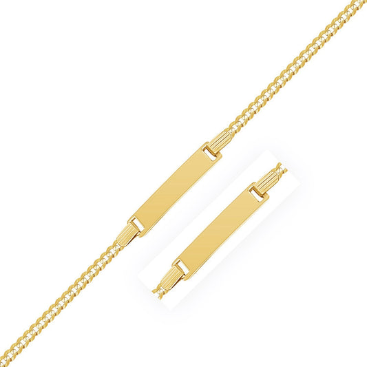 14k Yellow Gold Curb Link Style Children's ID Bracelet-0