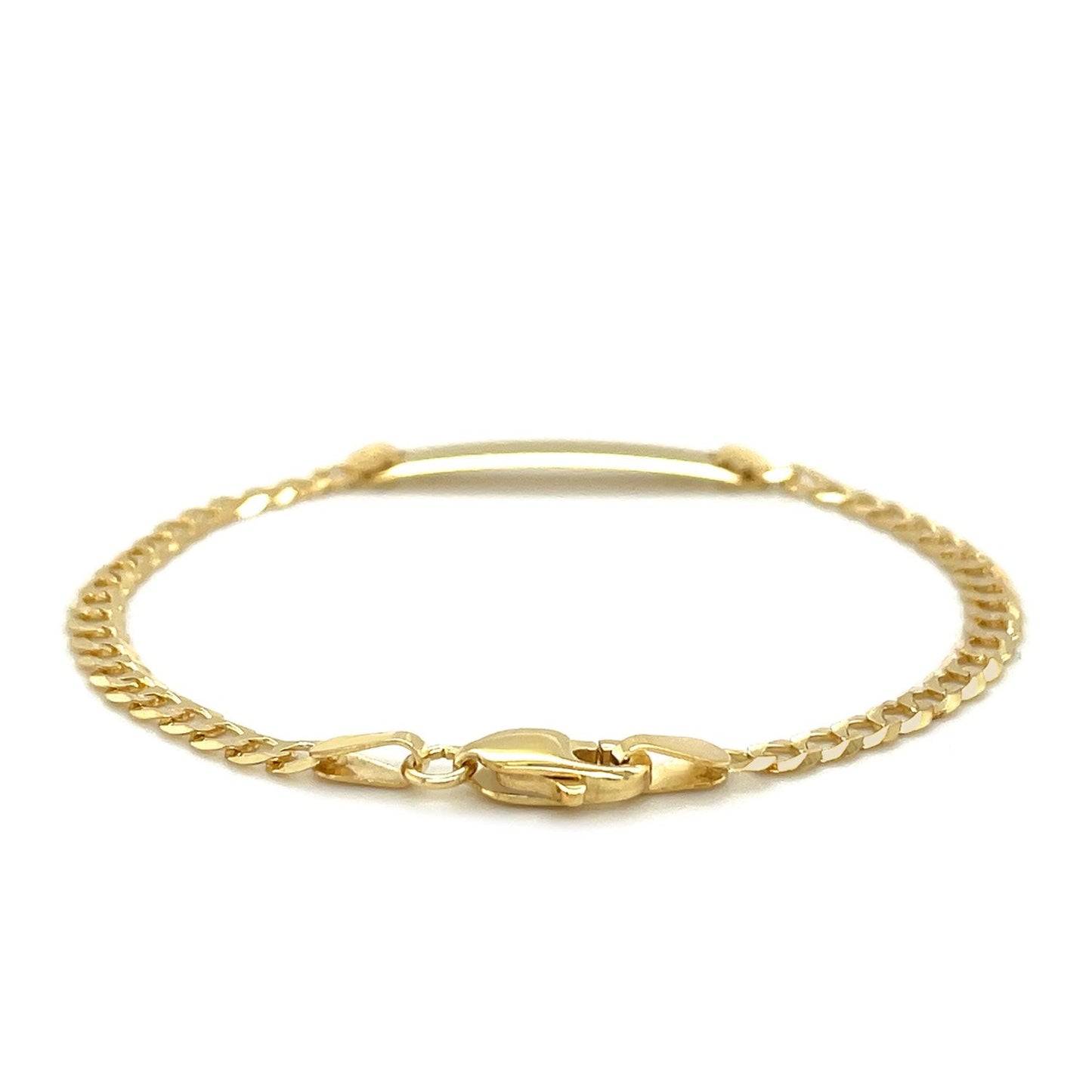 14k Yellow Gold Curb Link Style Children's ID Bracelet-2
