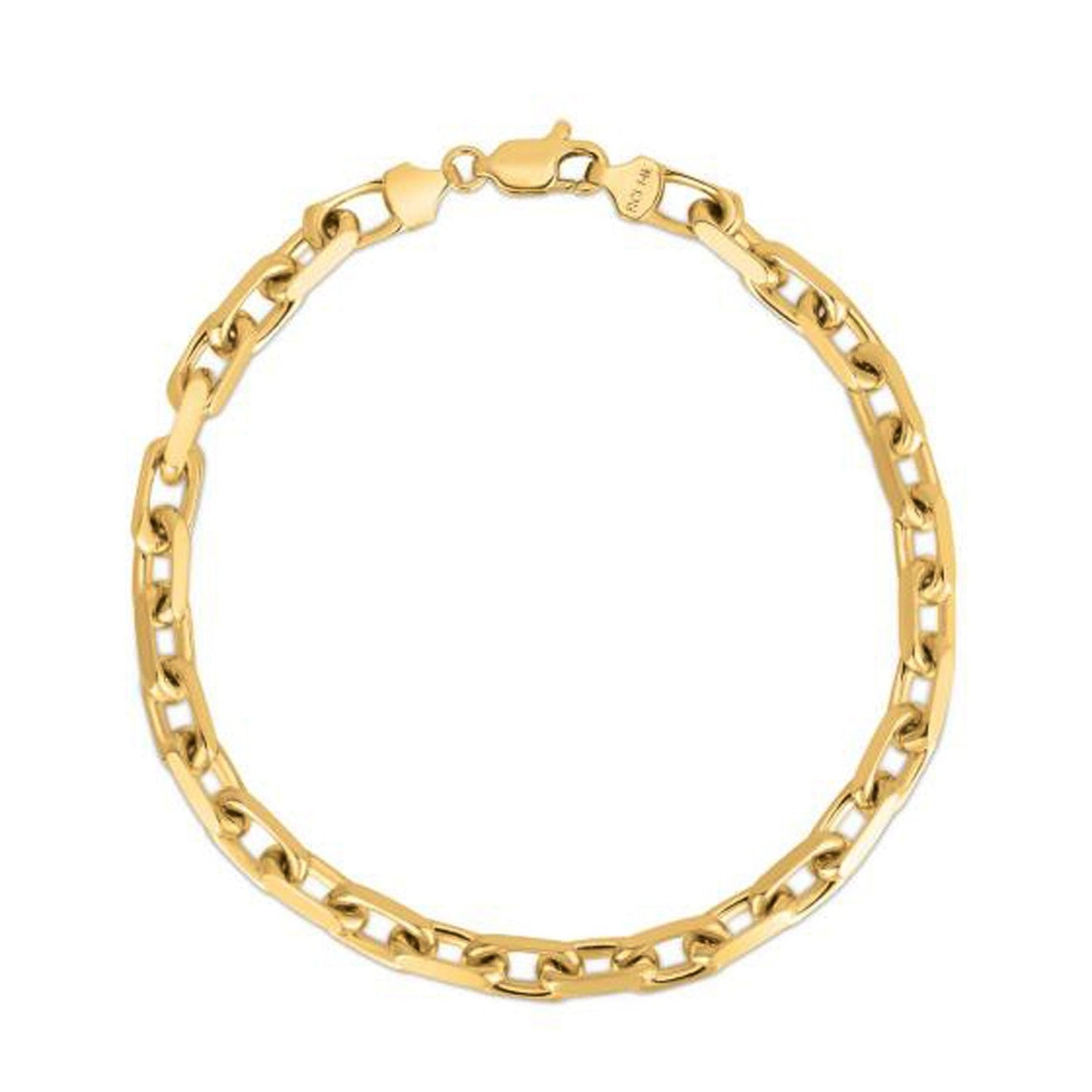 4.8mm 14k Yellow Gold French Cable Chain Bracelet-1