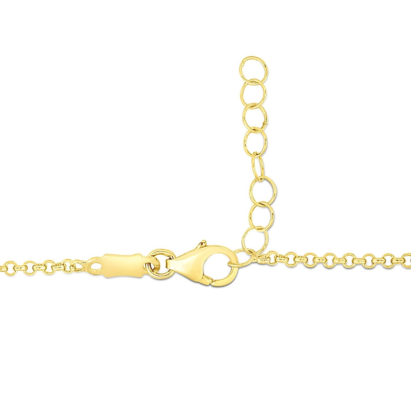 14k Yellow Gold Childrens Bracelet with Teddy Bear Heart and Bar-2