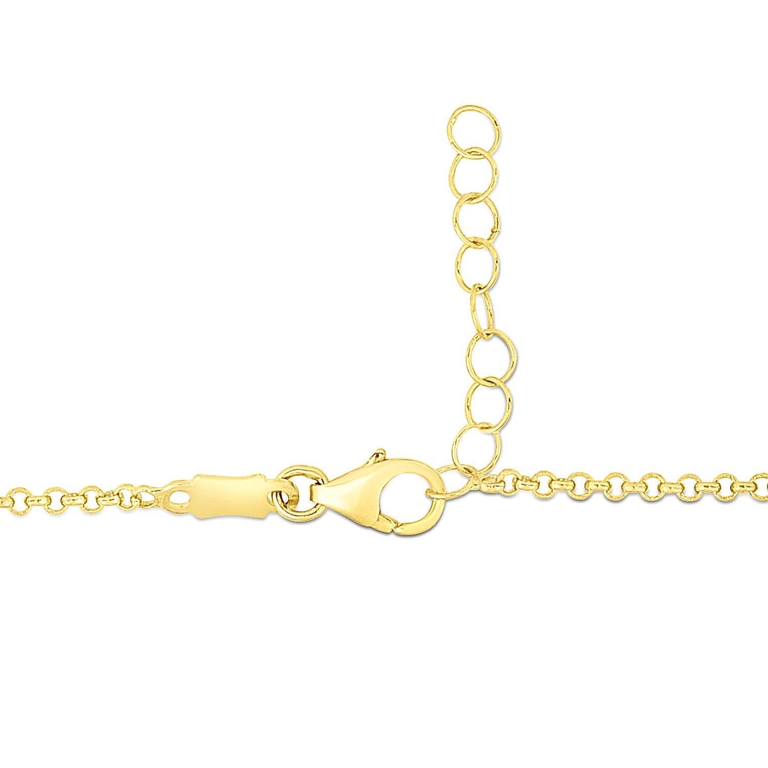 14k Yellow Gold Childrens Bracelet with Teddy Bear Heart and Bar-2