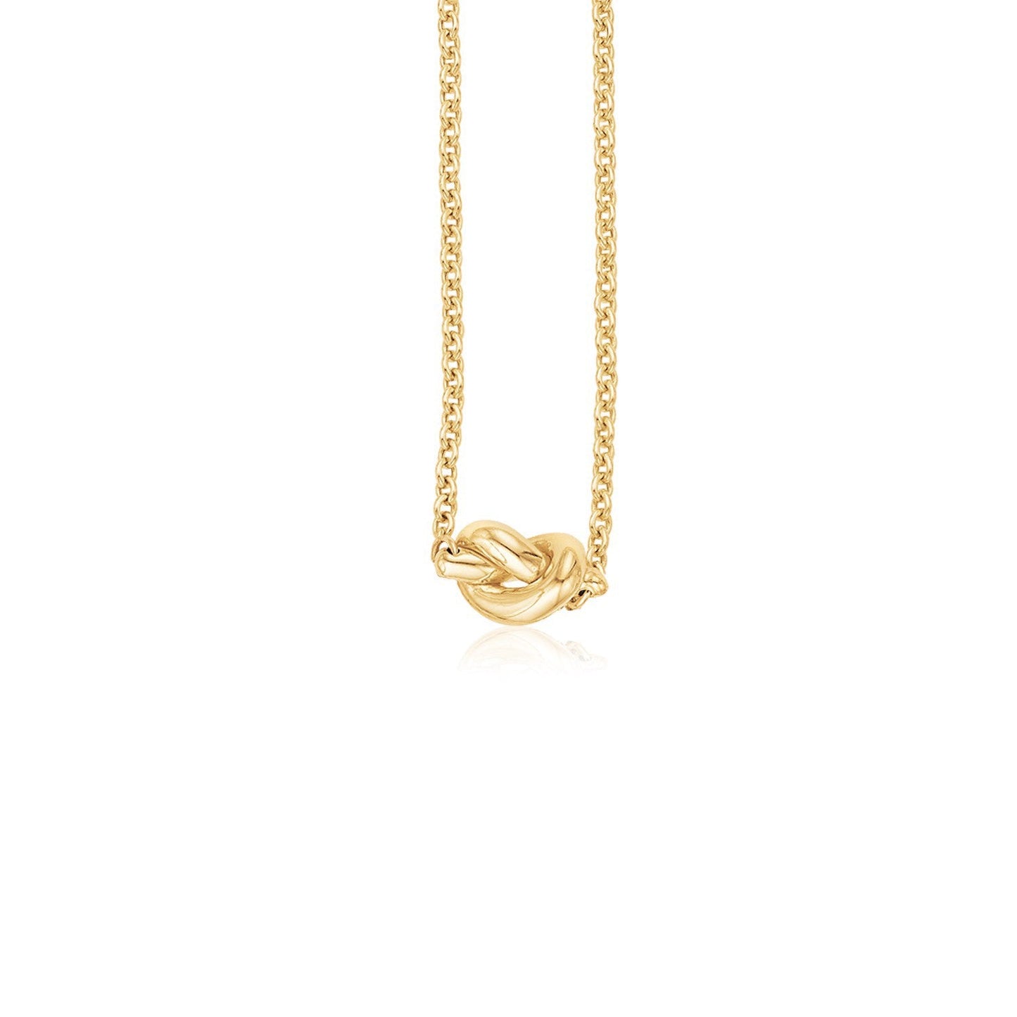 14k Yellow Gold Chain Necklace with Polished Knot-0