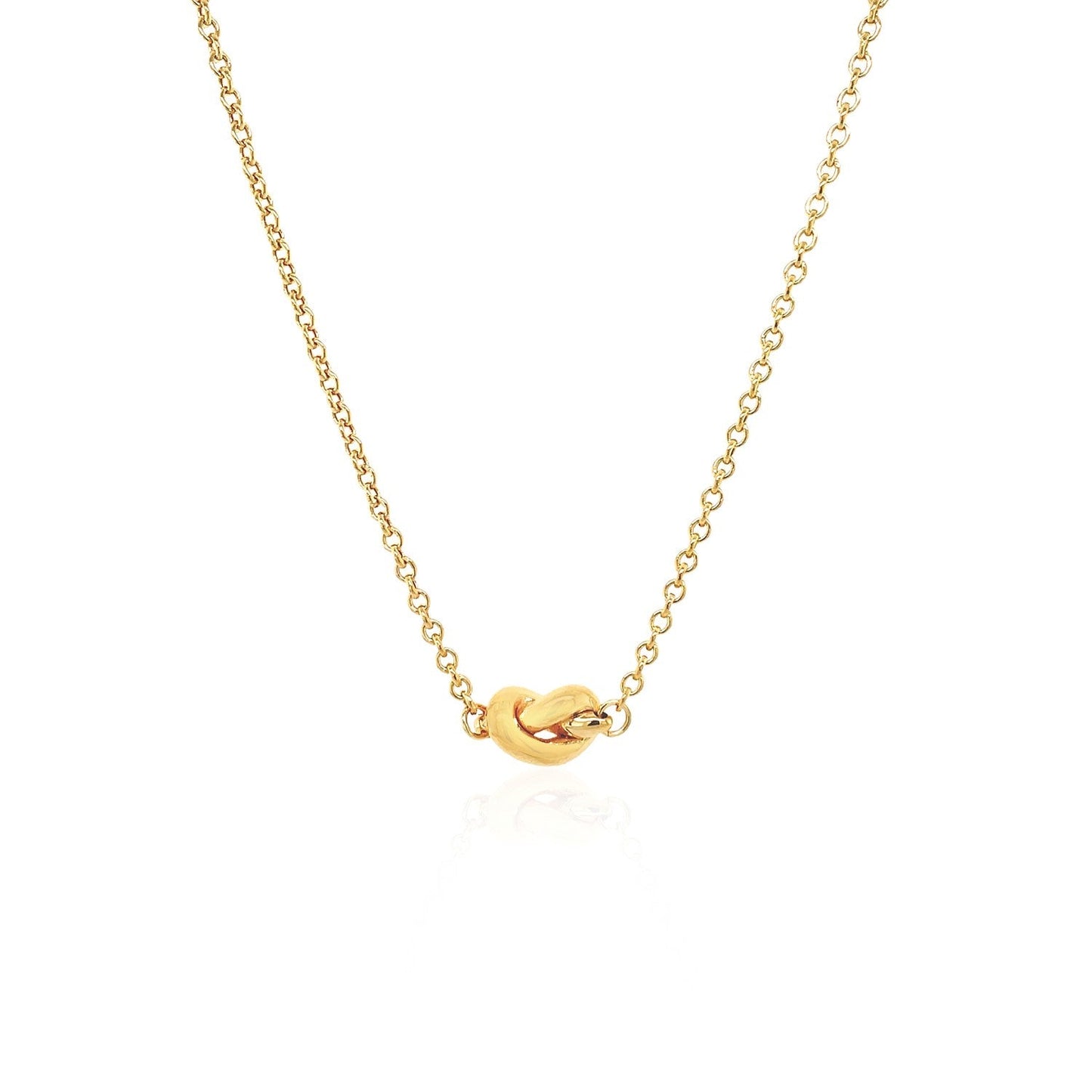 14k Yellow Gold Chain Necklace with Polished Knot-1