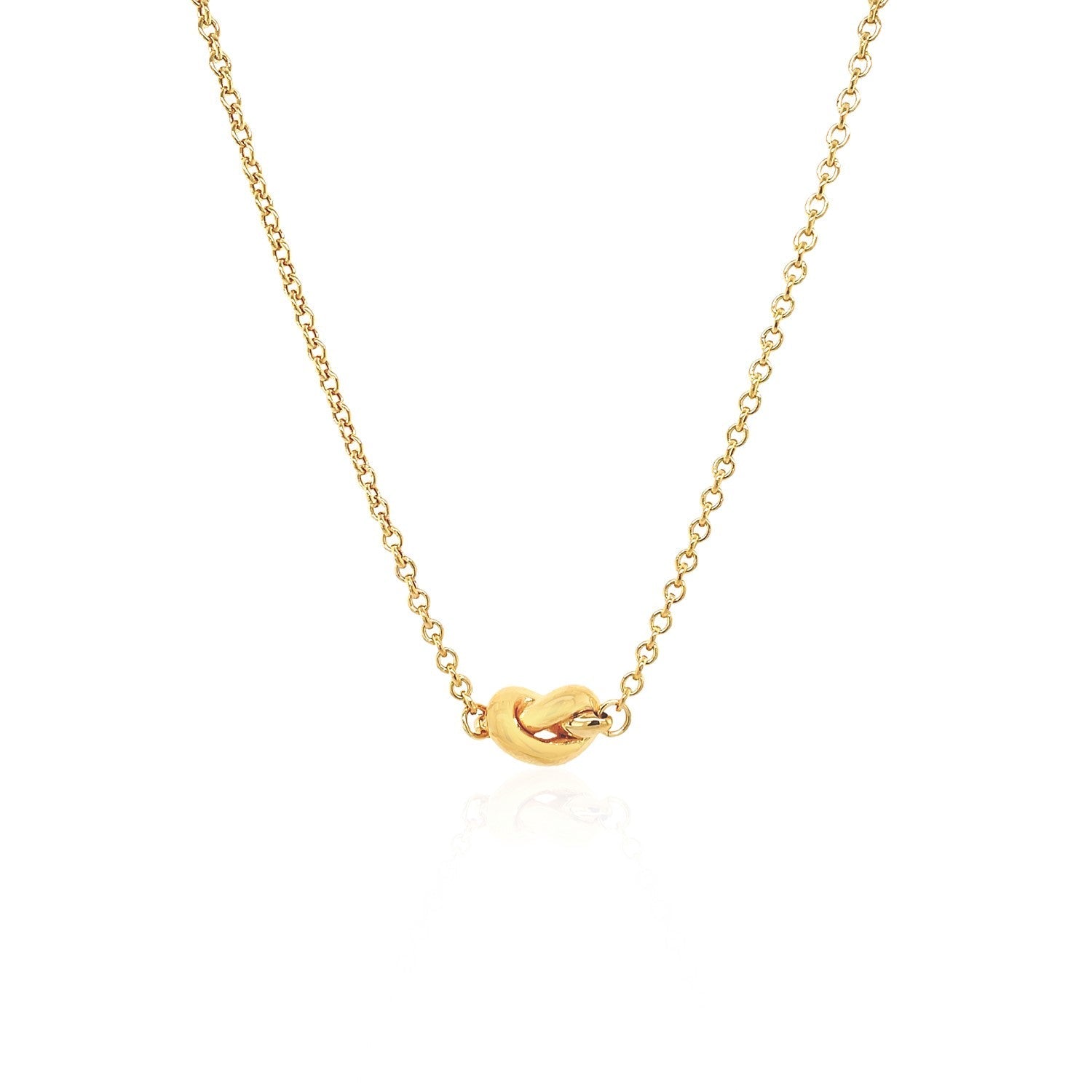 14k Yellow Gold Chain Necklace with Polished Knot-1