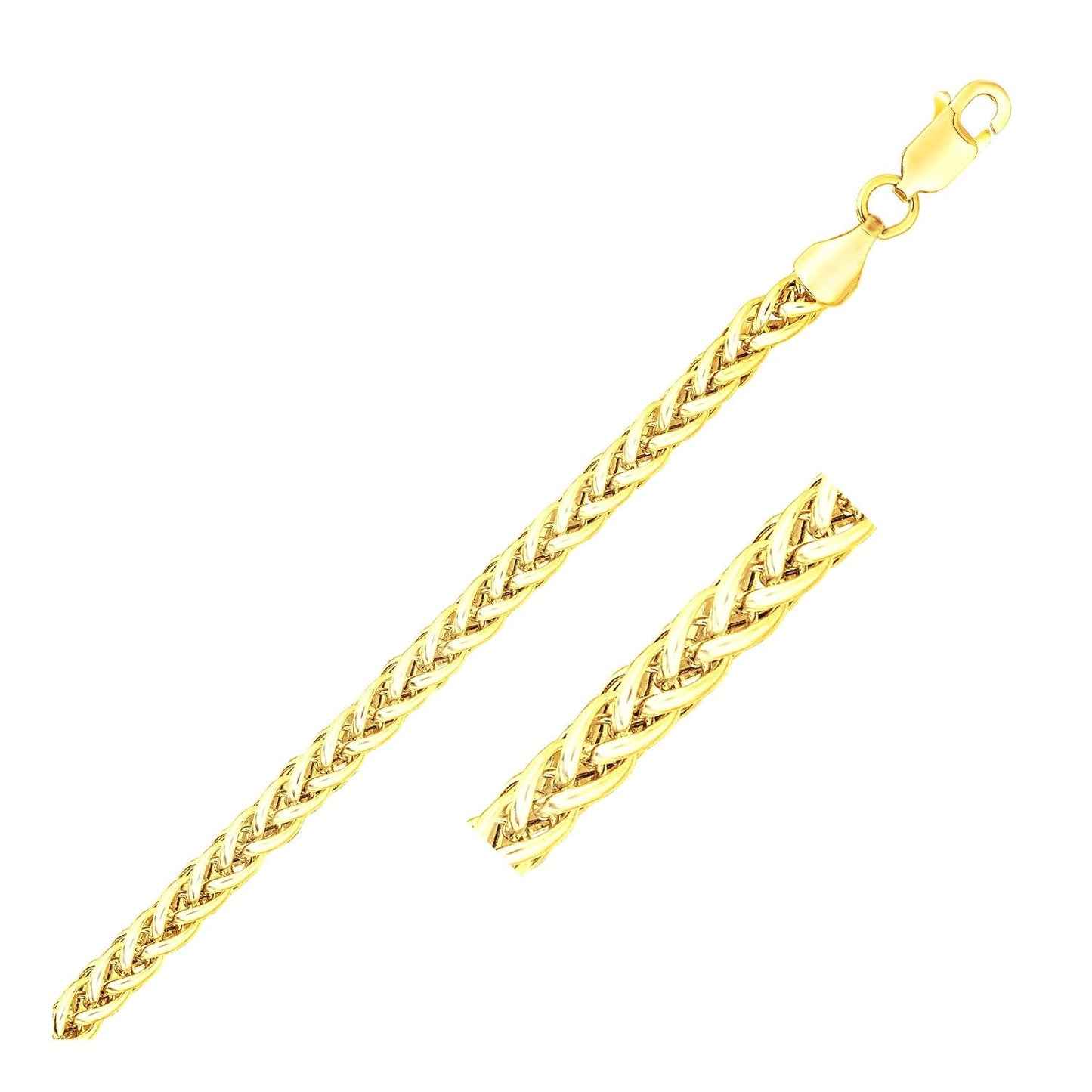 3.3mm 14k Yellow Gold Light Weight Wheat Bracelet-0