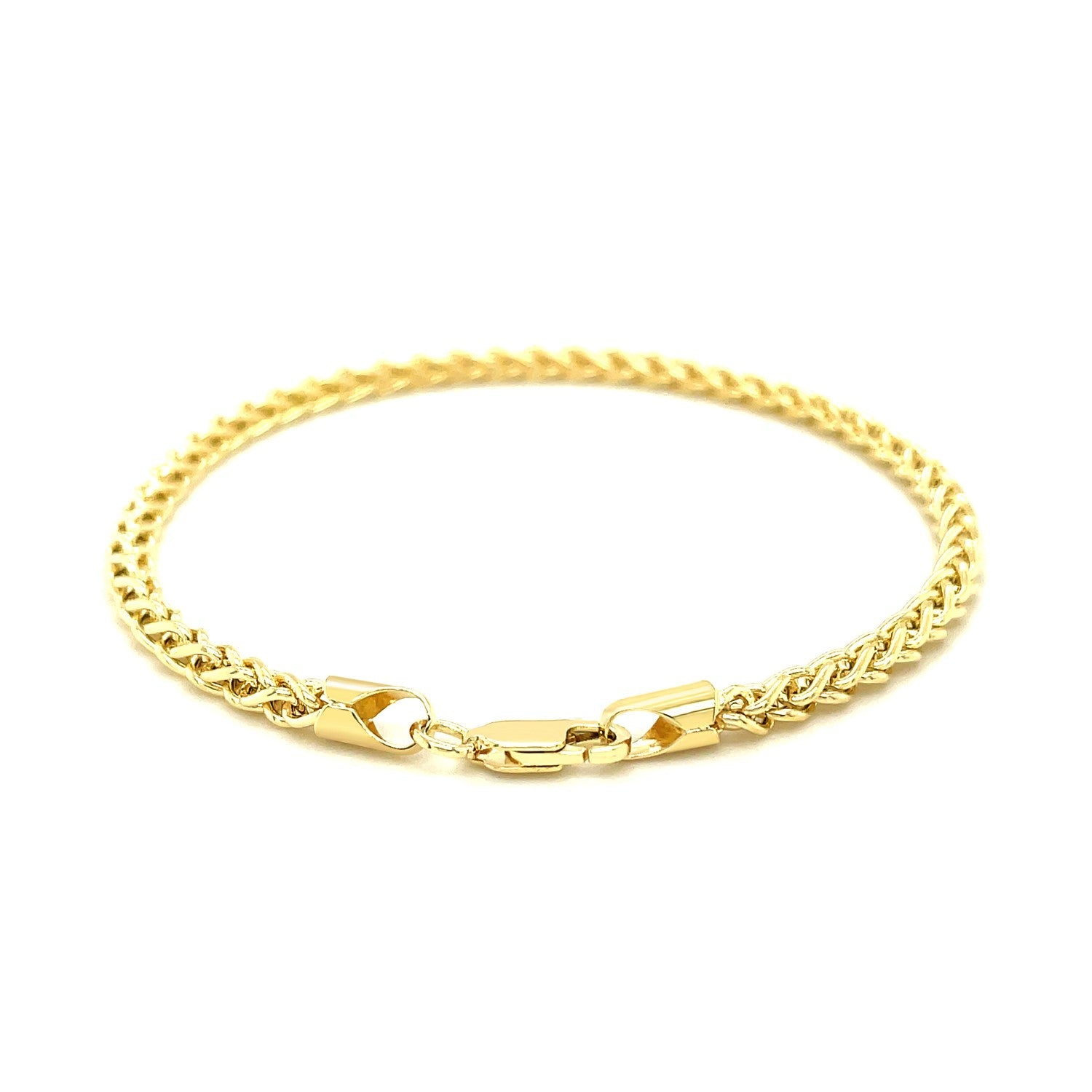 3.3mm 14k Yellow Gold Light Weight Wheat Bracelet-2