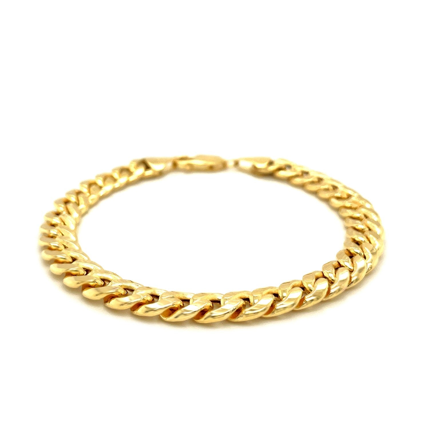 8.0mm 10k Yellow Gold Light Miami Cuban Bracelet-2