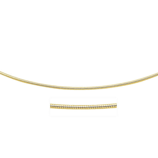 14k Yellow Gold Necklace in a Round Omega Chain Style-0