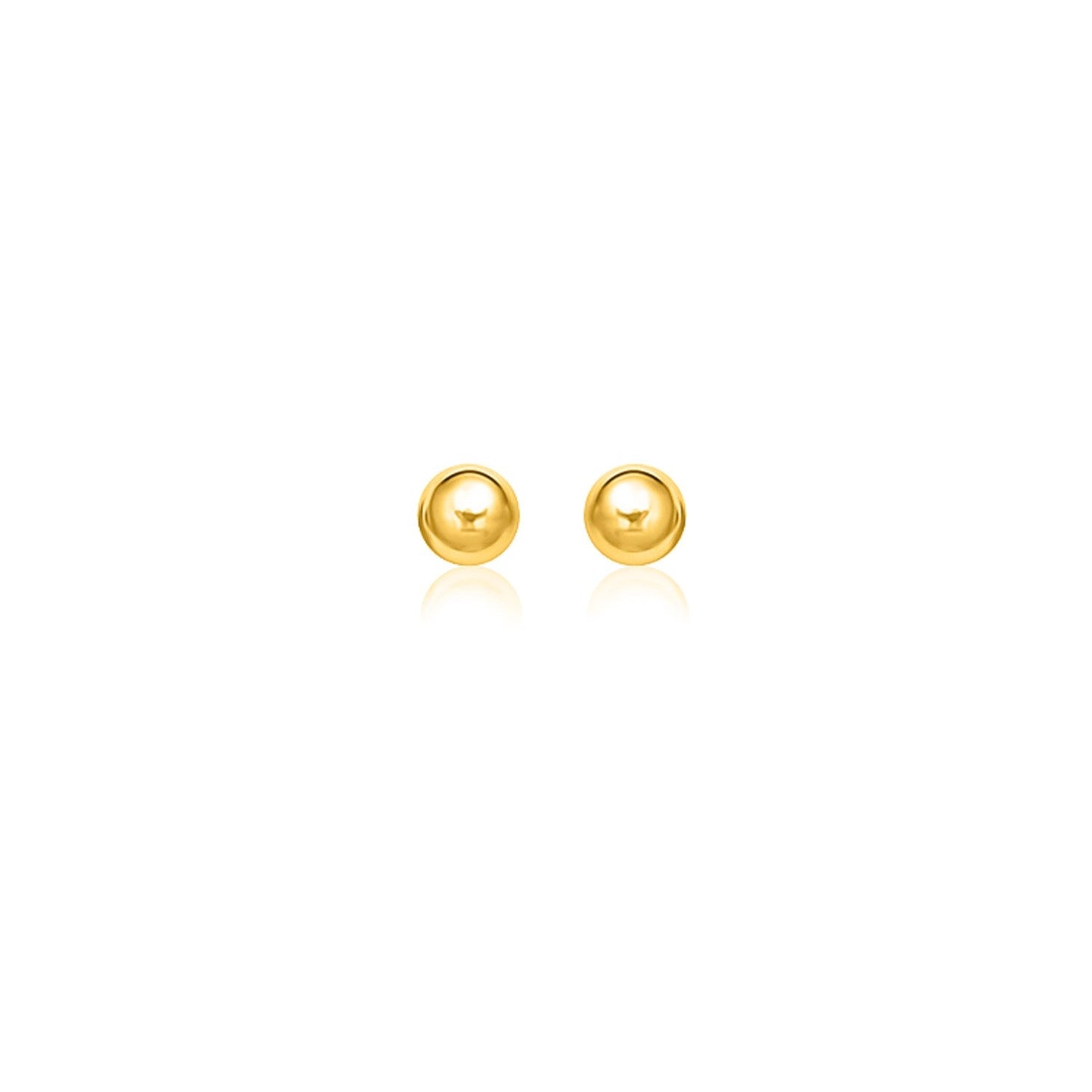14k Yellow Gold Round Motif Stud Earrings (7.0 mm)-0