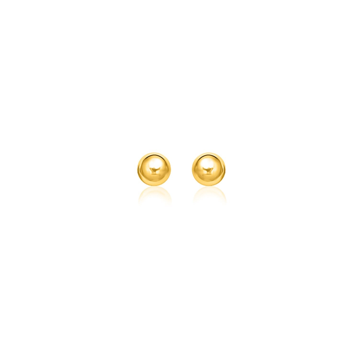 14k Yellow Gold Round Motif Stud Earrings (7.0 mm)-0