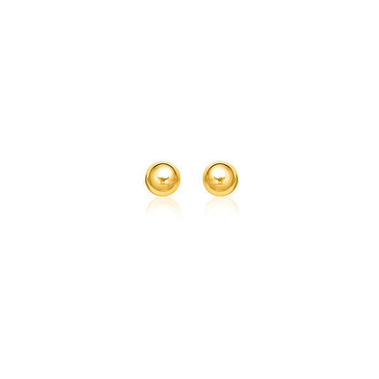 14k Yellow Gold Round Motif Stud Earrings (7.0 mm)-0