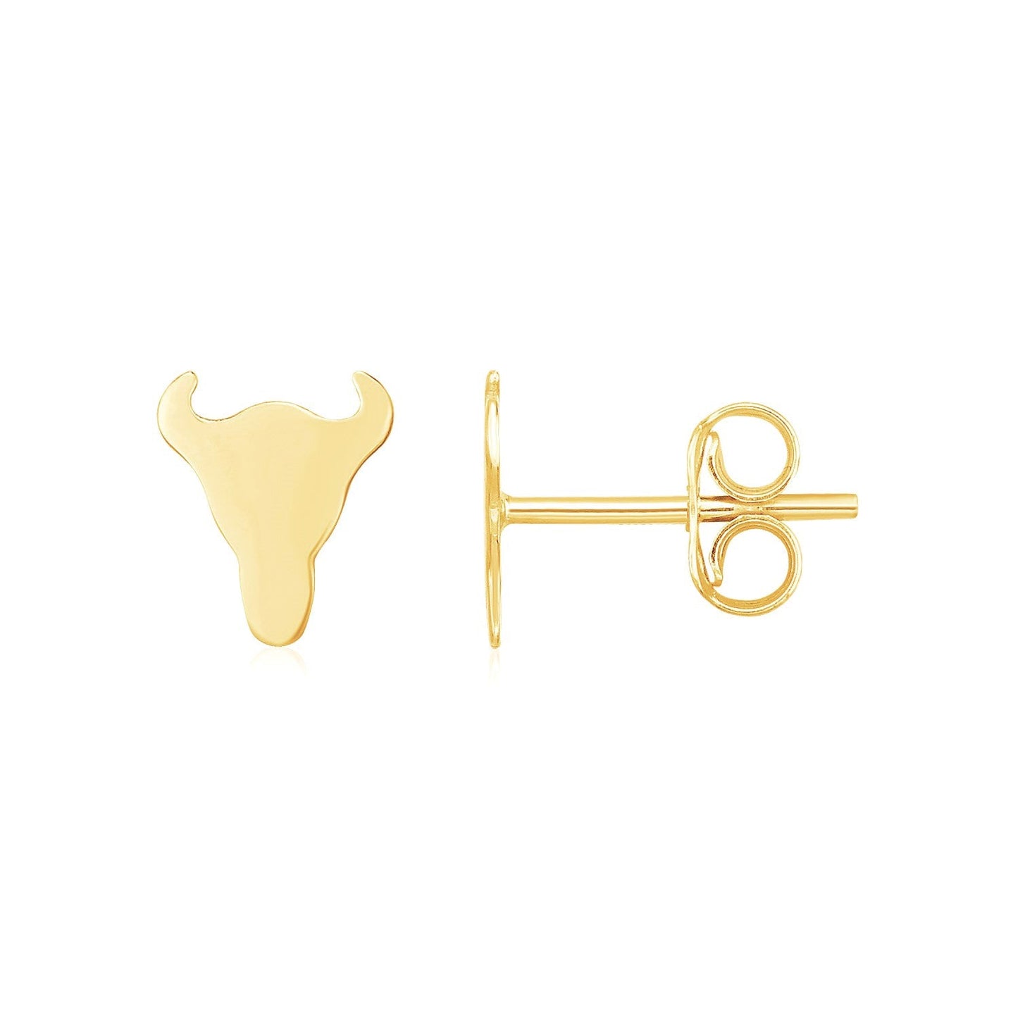 14K Yellow Gold Longhorn Earrings-0