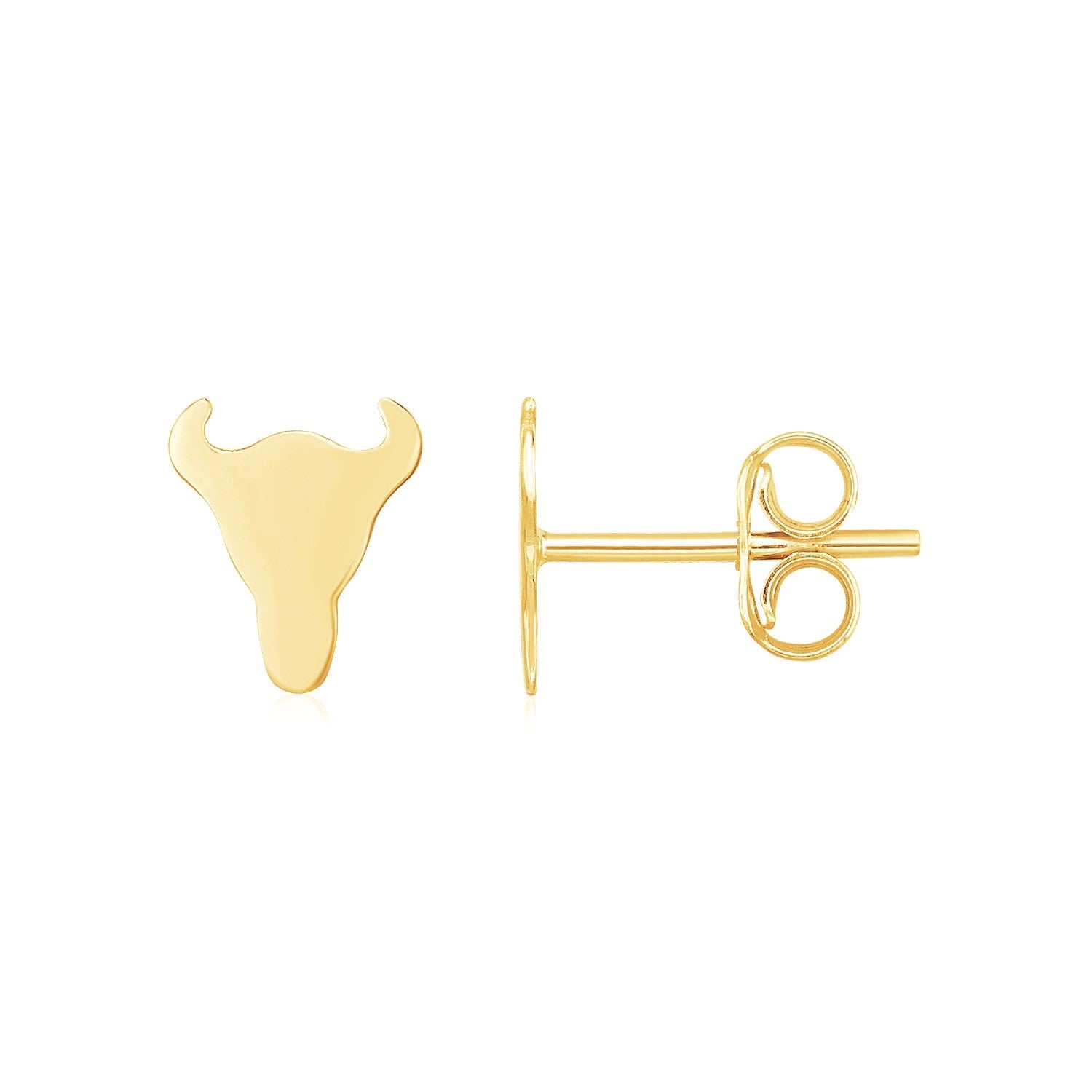 14K Yellow Gold Longhorn Earrings-0
