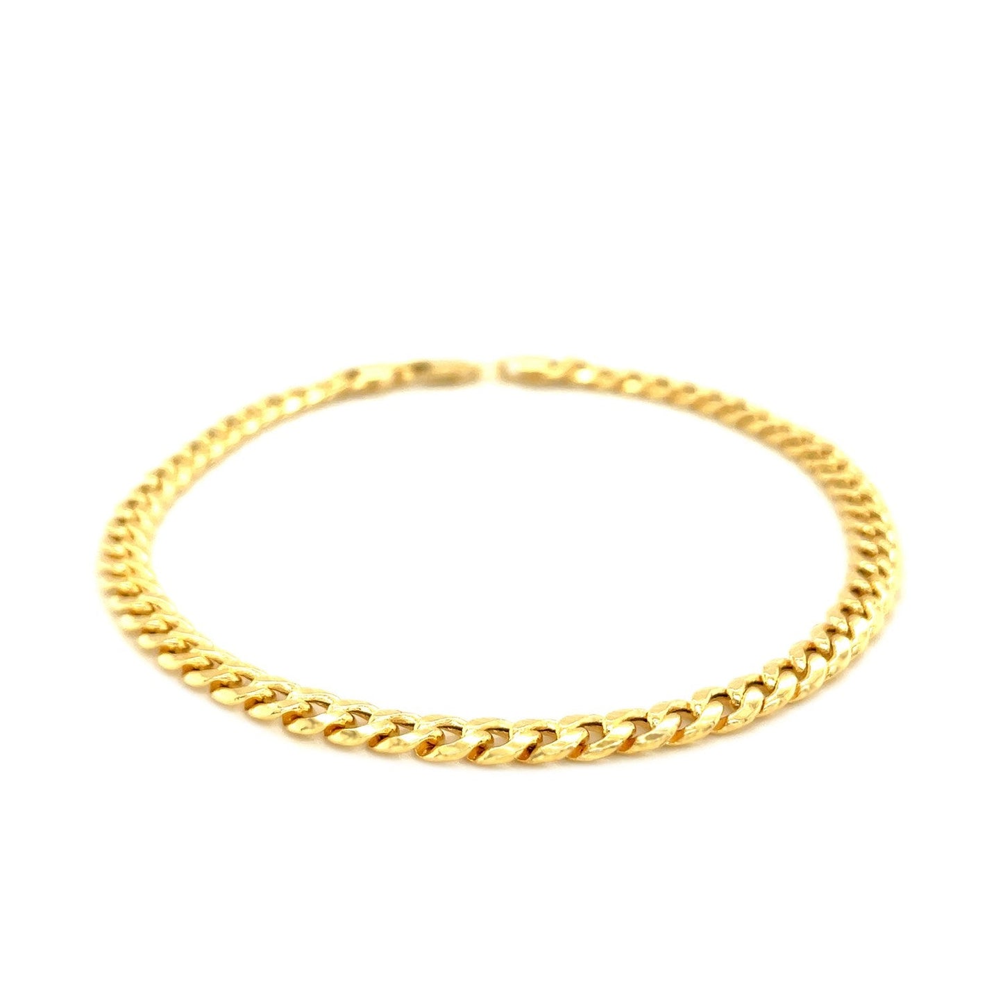 4.5mm 14k Yellow Gold Miami Cuban Semi Solid Bracelet-1