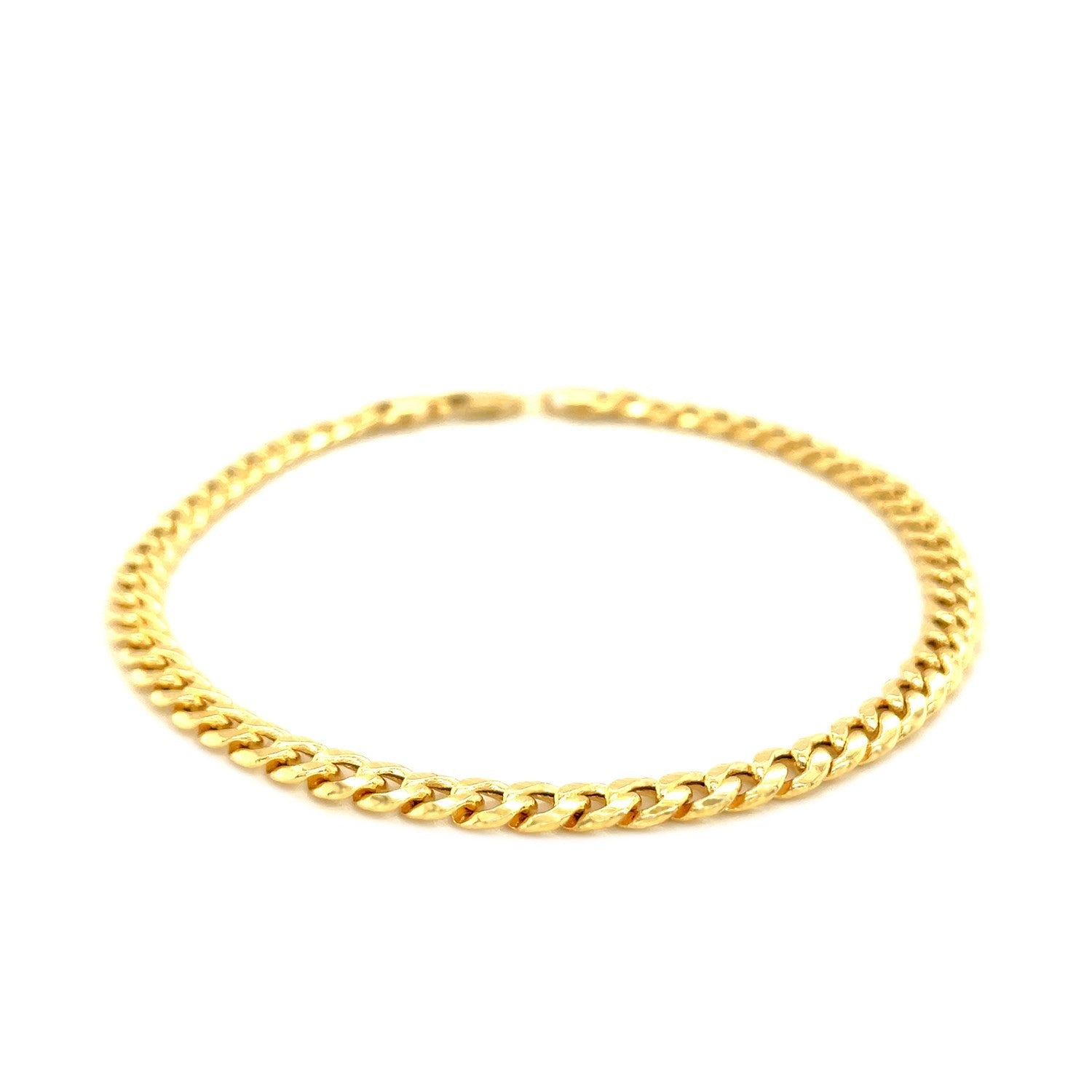 4.5mm 14k Yellow Gold Miami Cuban Semi Solid Bracelet-1