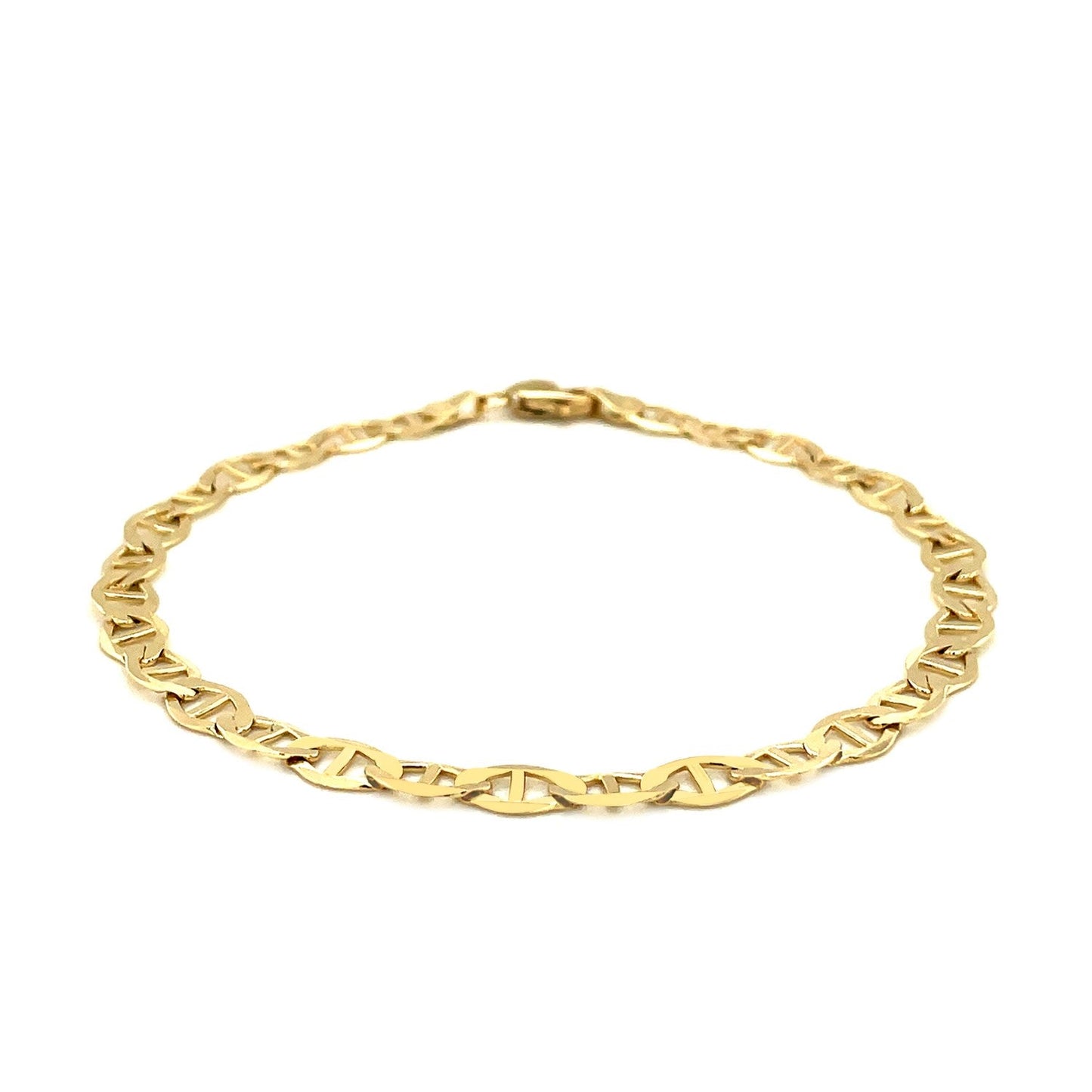 5.5mm 10k Yellow Gold Mariner Link Bracelet-1