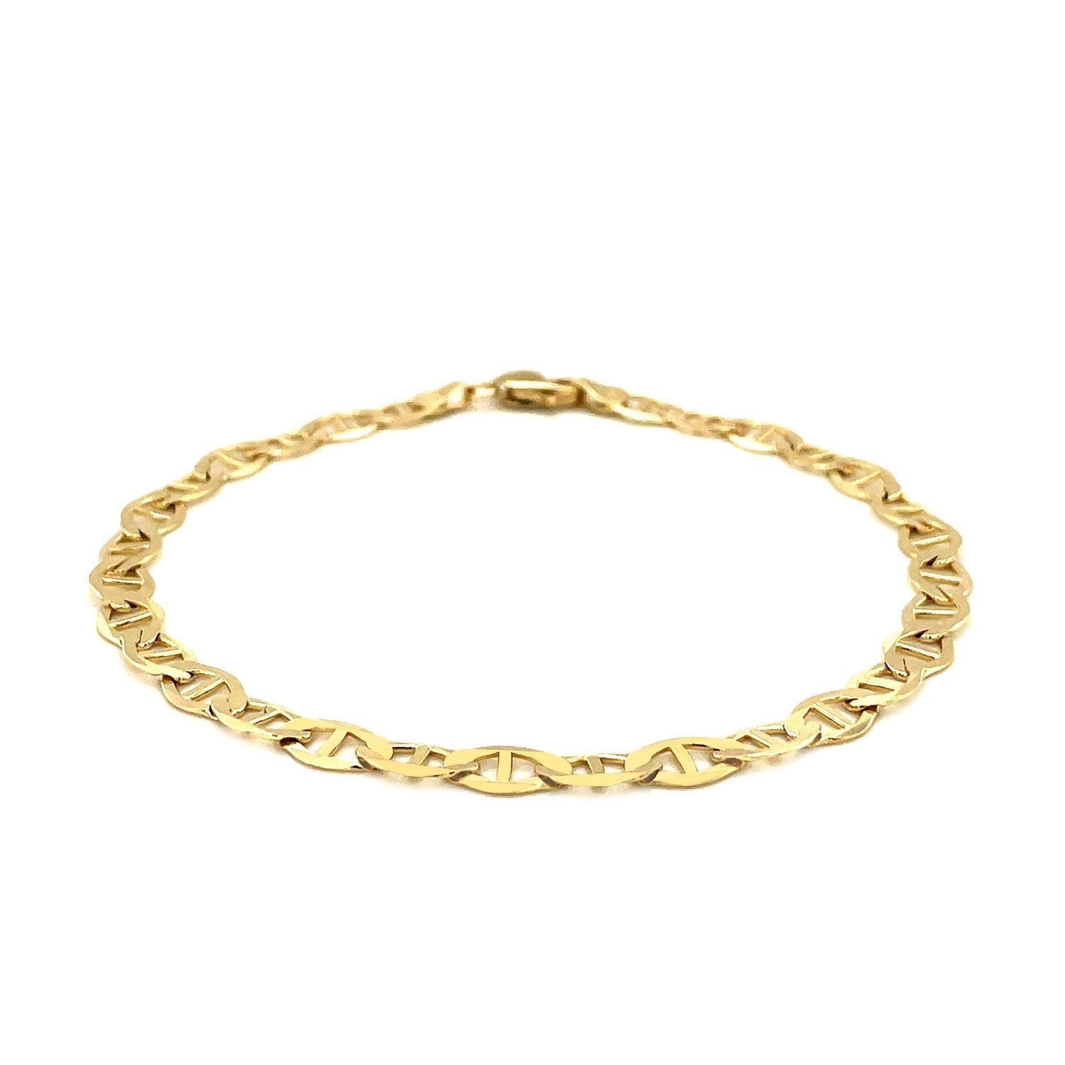 5.5mm 10k Yellow Gold Mariner Link Bracelet-1