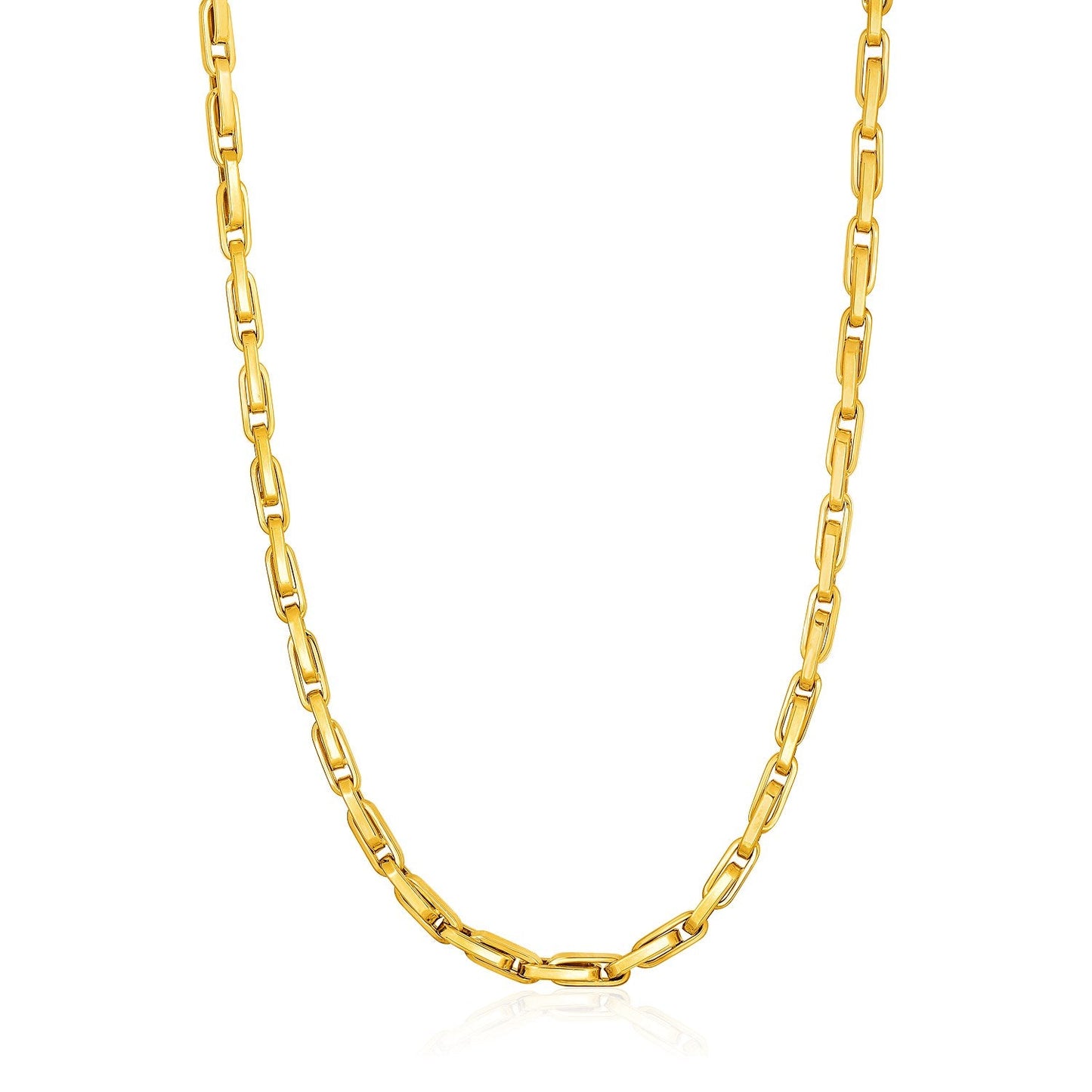 Necklace with Long Oval Links in 14k Yellow Gold-0