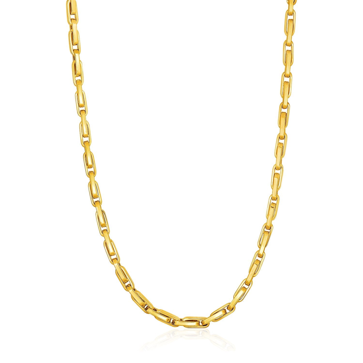 Necklace with Long Oval Links in 14k Yellow Gold-0