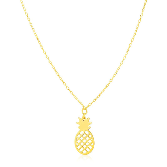 14K Yellow Gold Pineapple Necklace-0