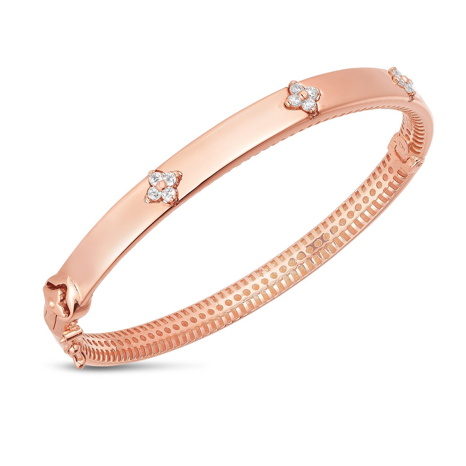 14k Rose Gold Trilogy Diamond Bangle-1