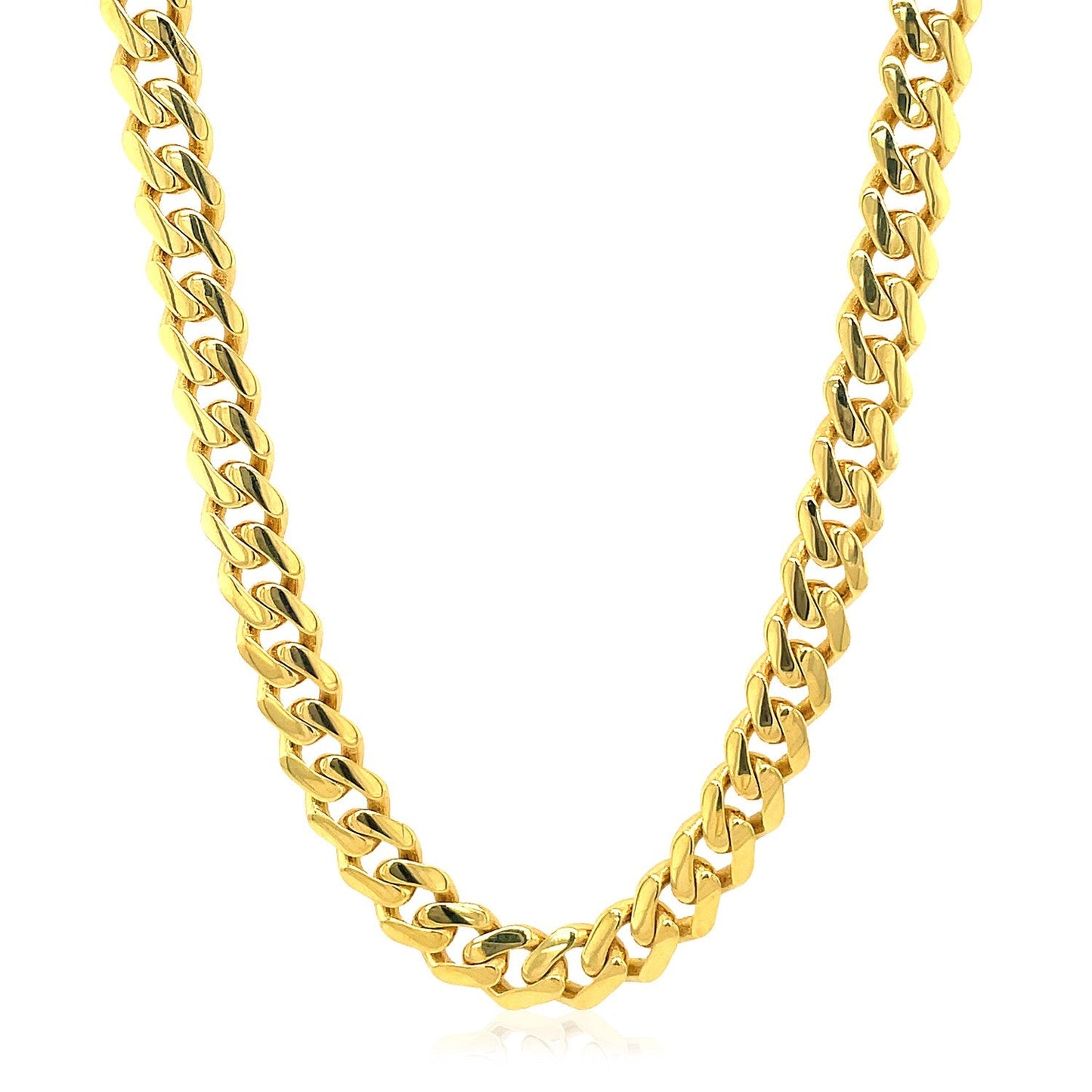 14k Yellow Gold Polished Miami Cuban Chain Necklace-1