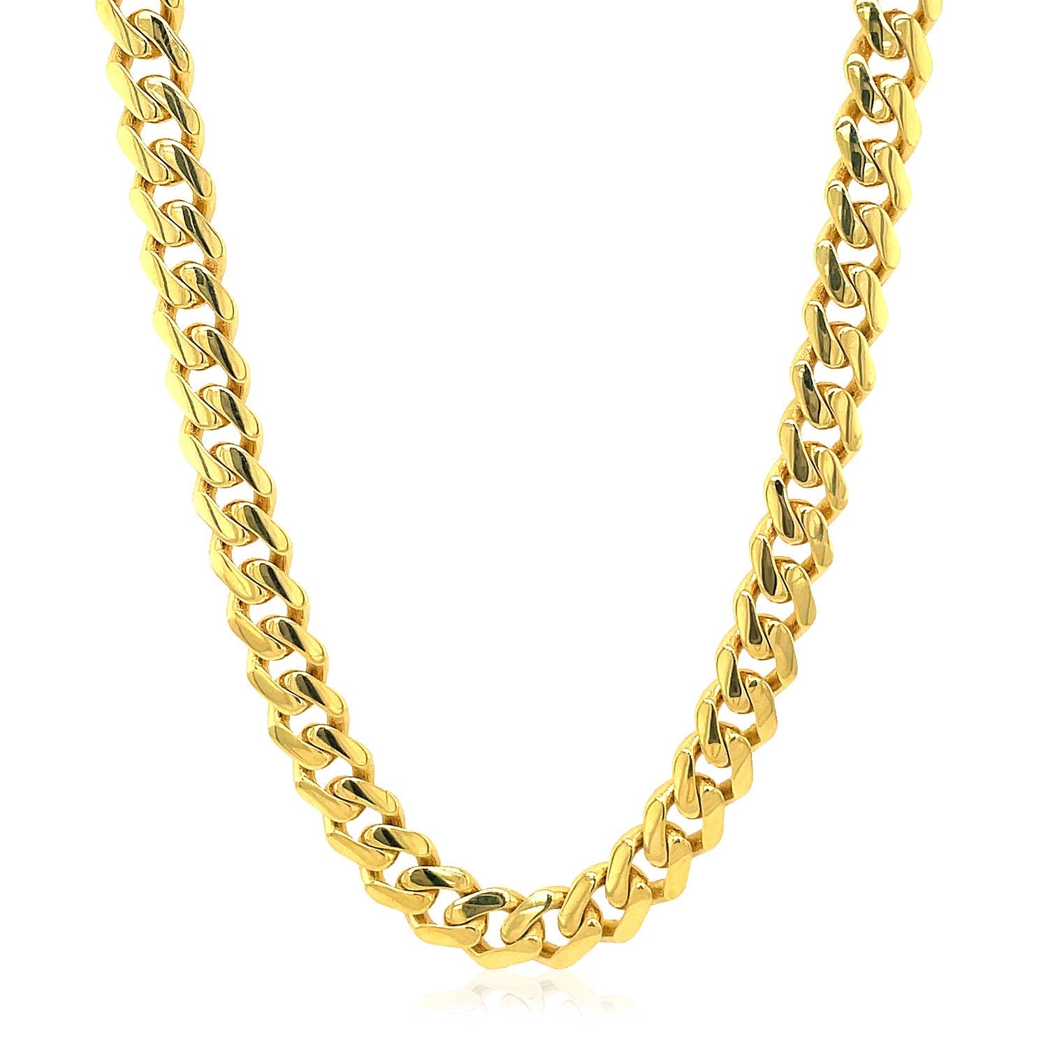 14k Yellow Gold Polished Miami Cuban Chain Necklace-1